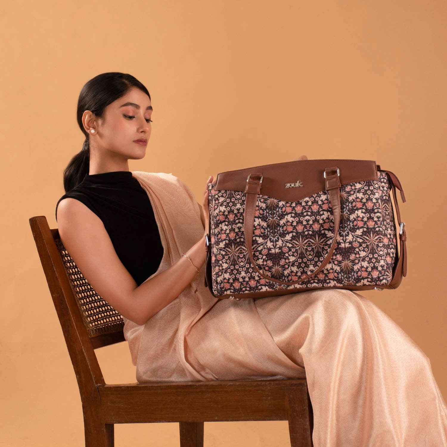 Kashmir Blooms Women's Work Bag Brown - Image 2