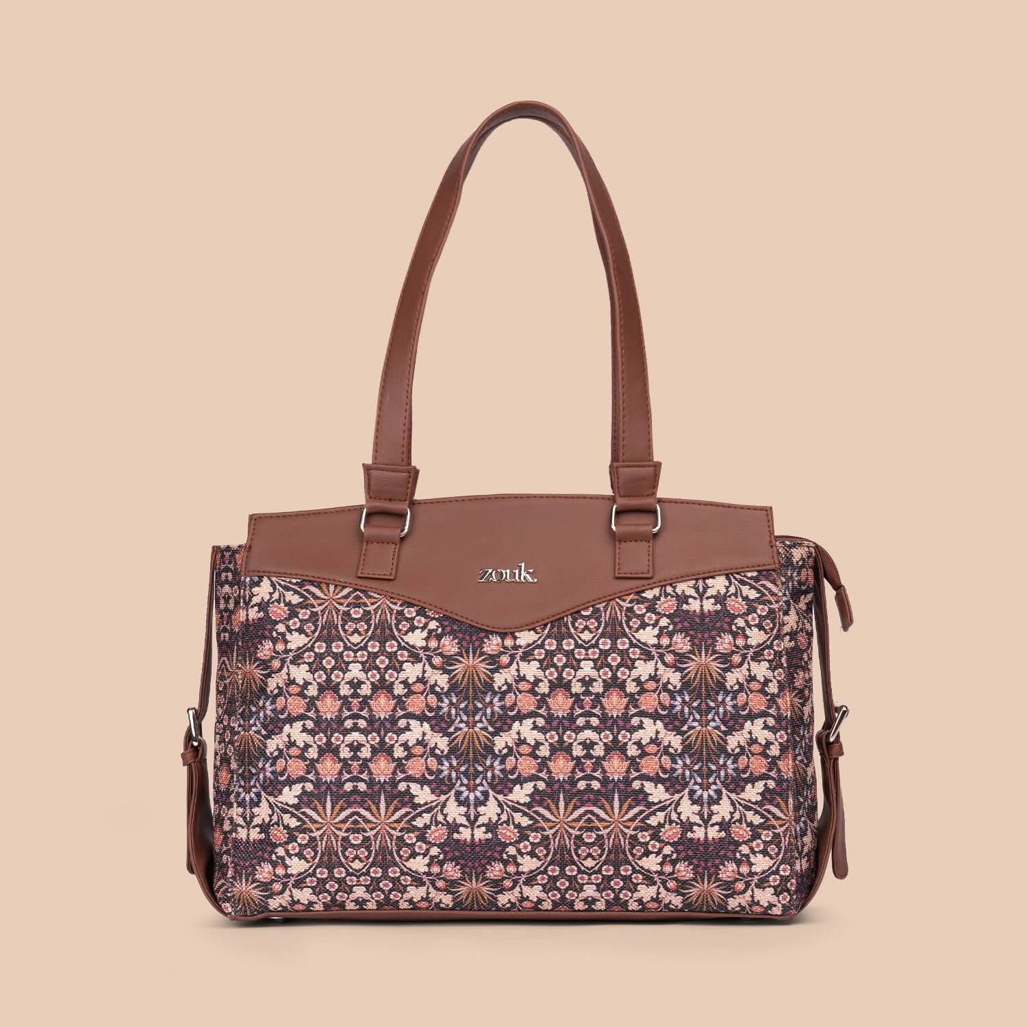 Kashmir Blooms Women's Work Bag Brown - Image 3