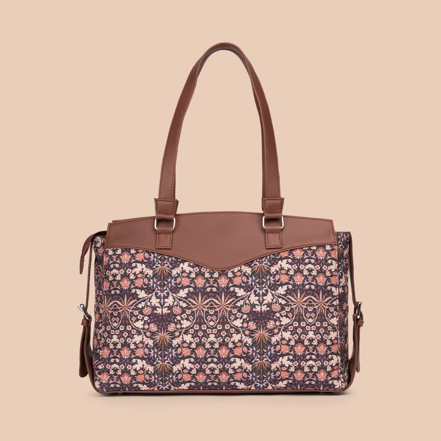 Kashmir Blooms Women's Work Bag Brown - Image 4