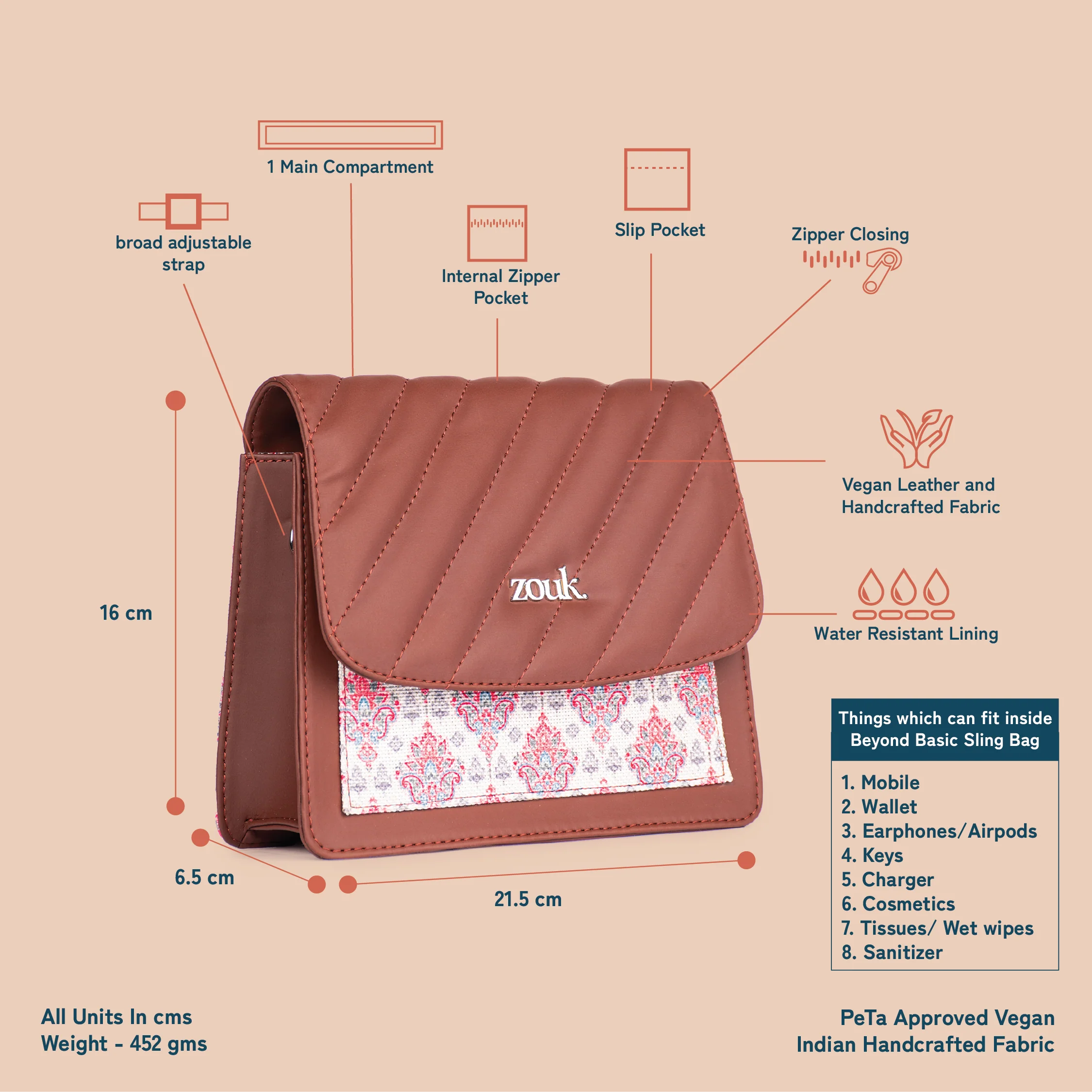 Kashmiri Tulips Beyond Basic Sling Bag - Image 5