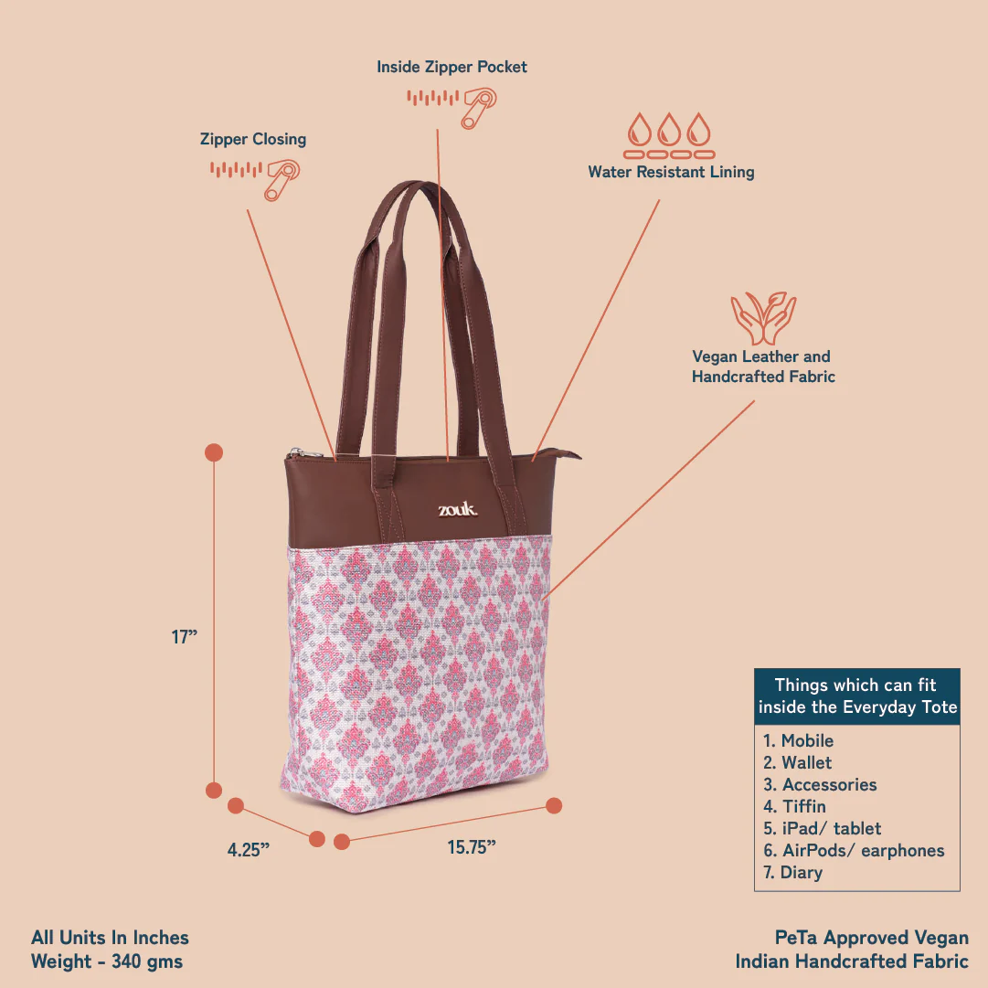 Kashmiri Tulips Everyday Tote Bag - Image 4