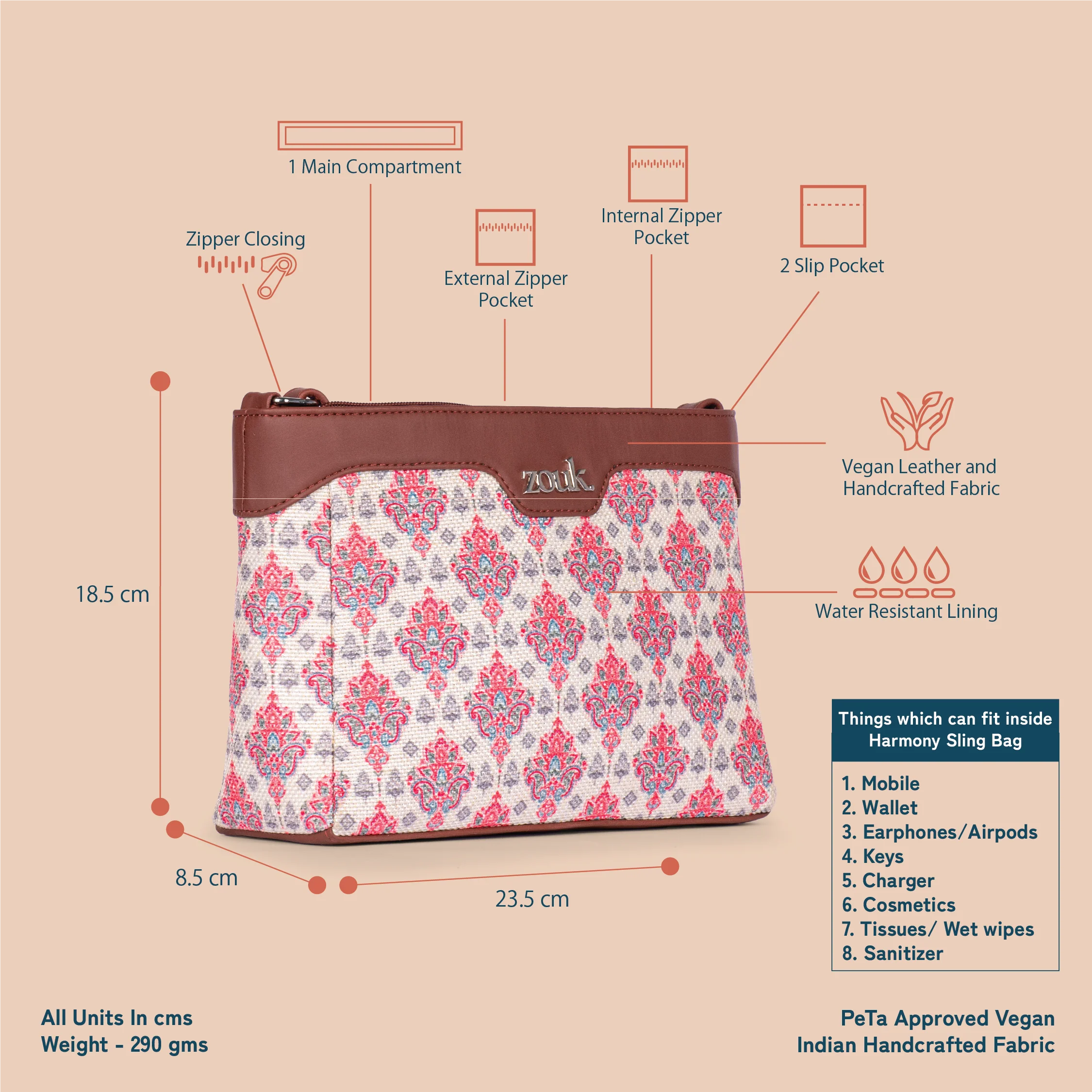 Kashmiri Tulips Harmony Sling Bag - Image 4