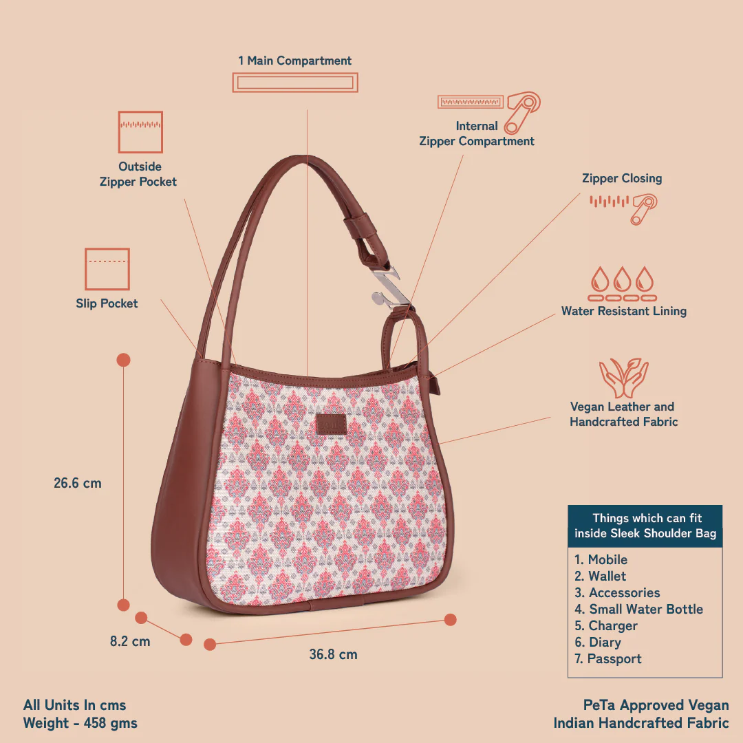 Kashmiri Tulips Sleek Shoulder Bag - Image 4