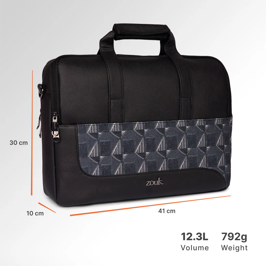 Kochi Carbon Office Laptop Bag (Black) - Image 4