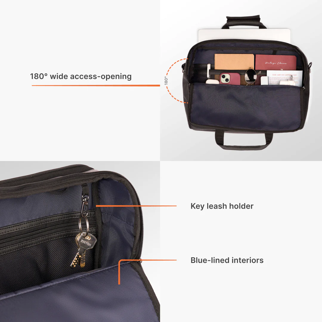 Kochi Carbon Office Laptop Bag (Black) - Image 8