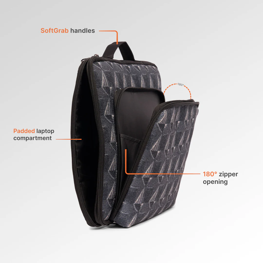 Kochi Carbon Signature Laptop Sleeve - 14inch (Black) - Image 6