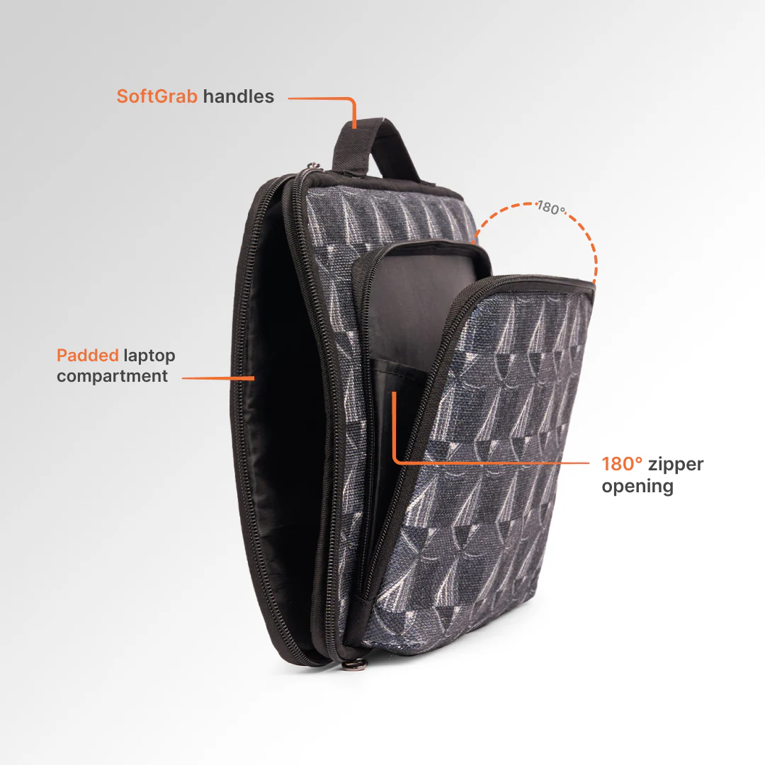 Kochi Carbon Urban Laptop Sleeve - 14inch (Black) - Image 6