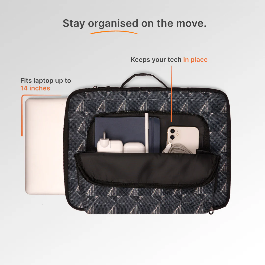 Kochi Carbon Urban Laptop Sleeve - 14inch (Black) - Image 7
