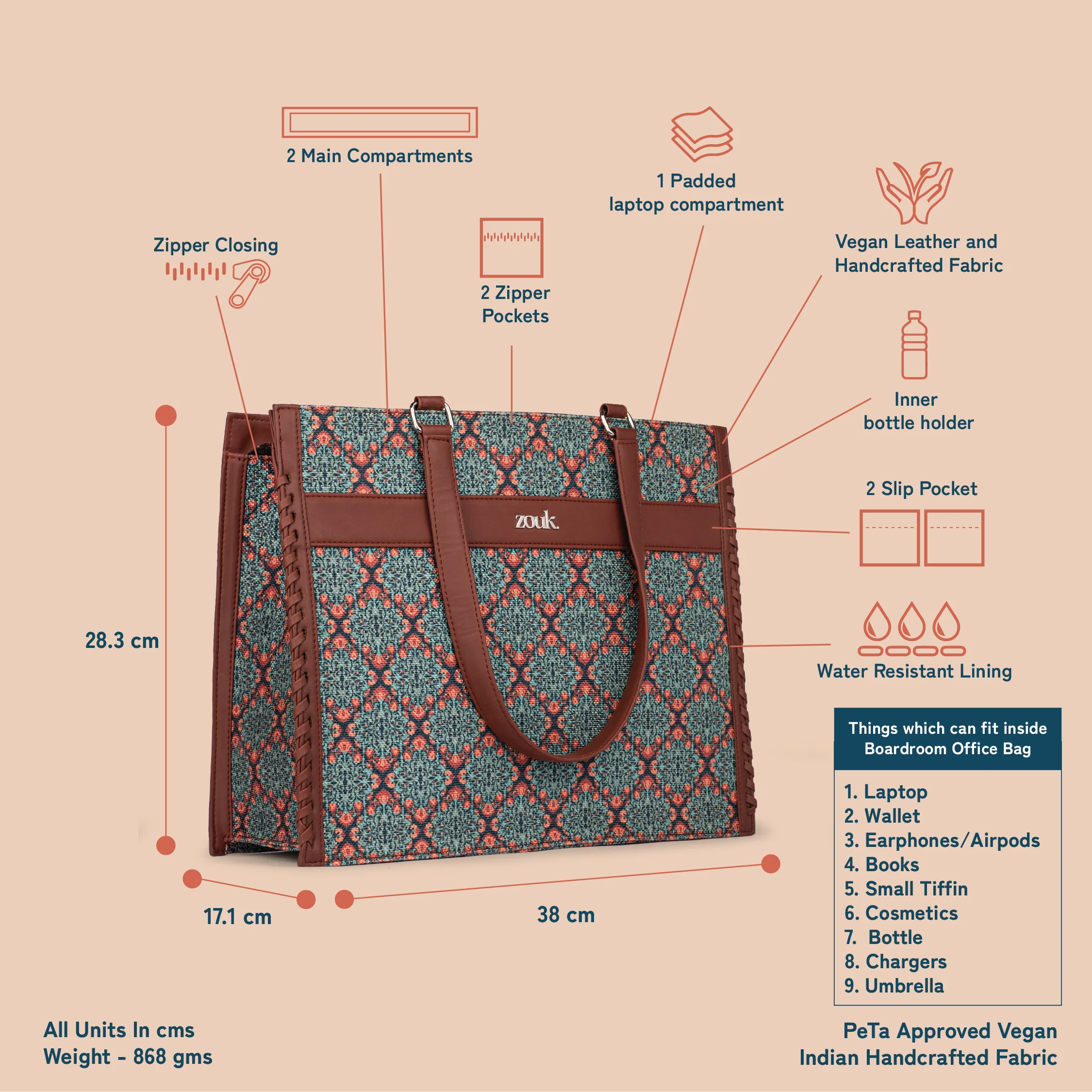 Kolkata Nouveau Boardroom Office Bag - Image 5