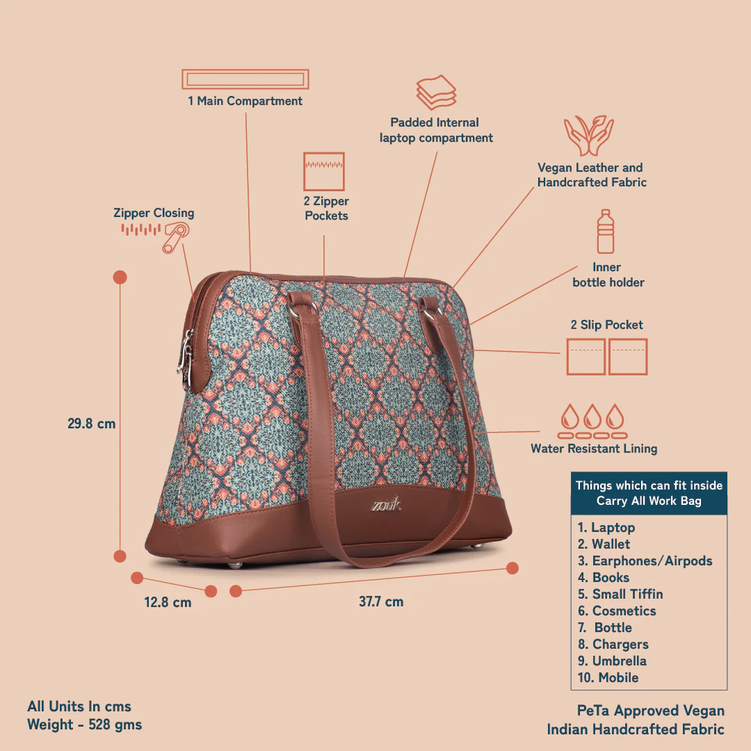 Kolkata Nouveau Carry All Work Bag - Image 5