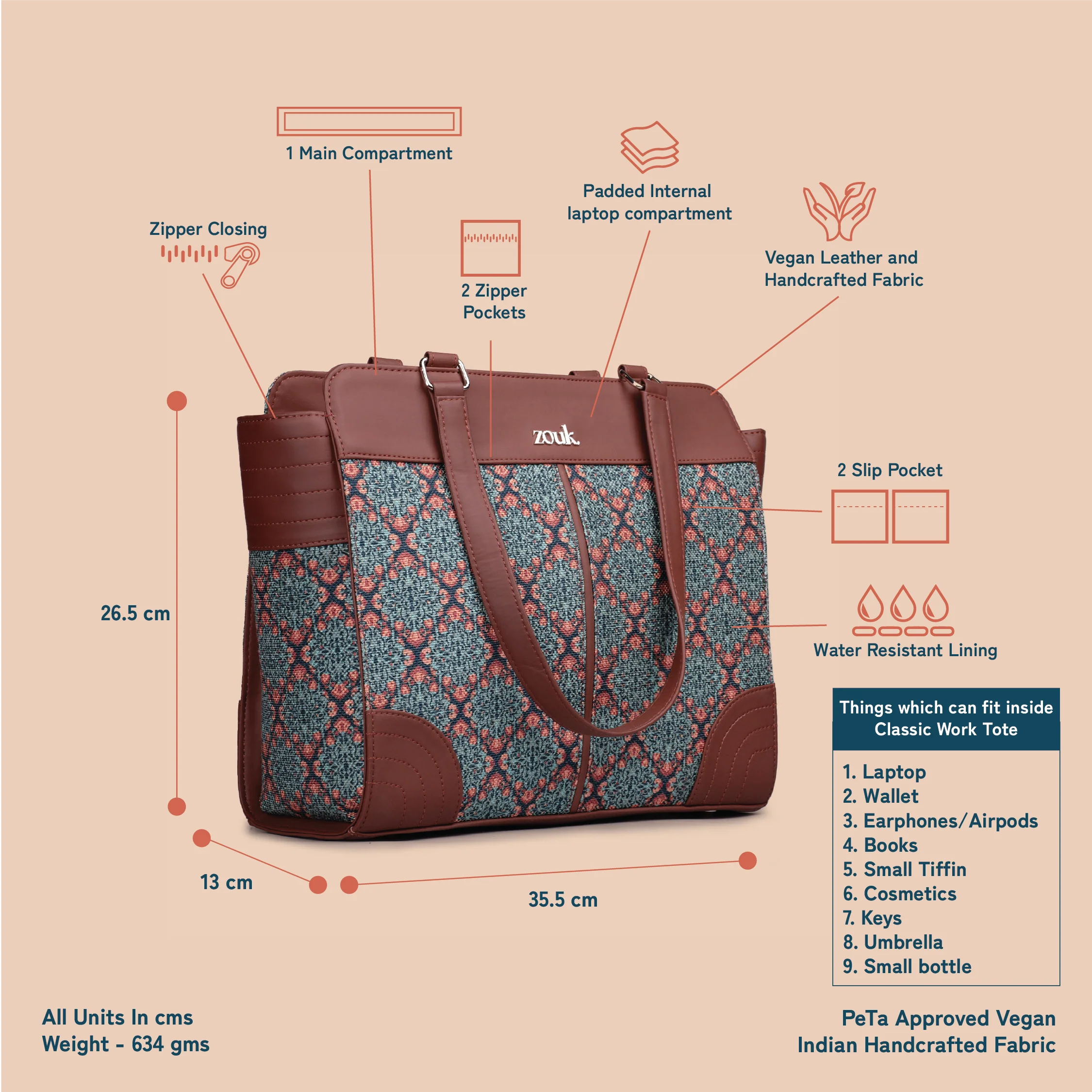 Kolkata Nouveau Classic Work Tote - Image 5