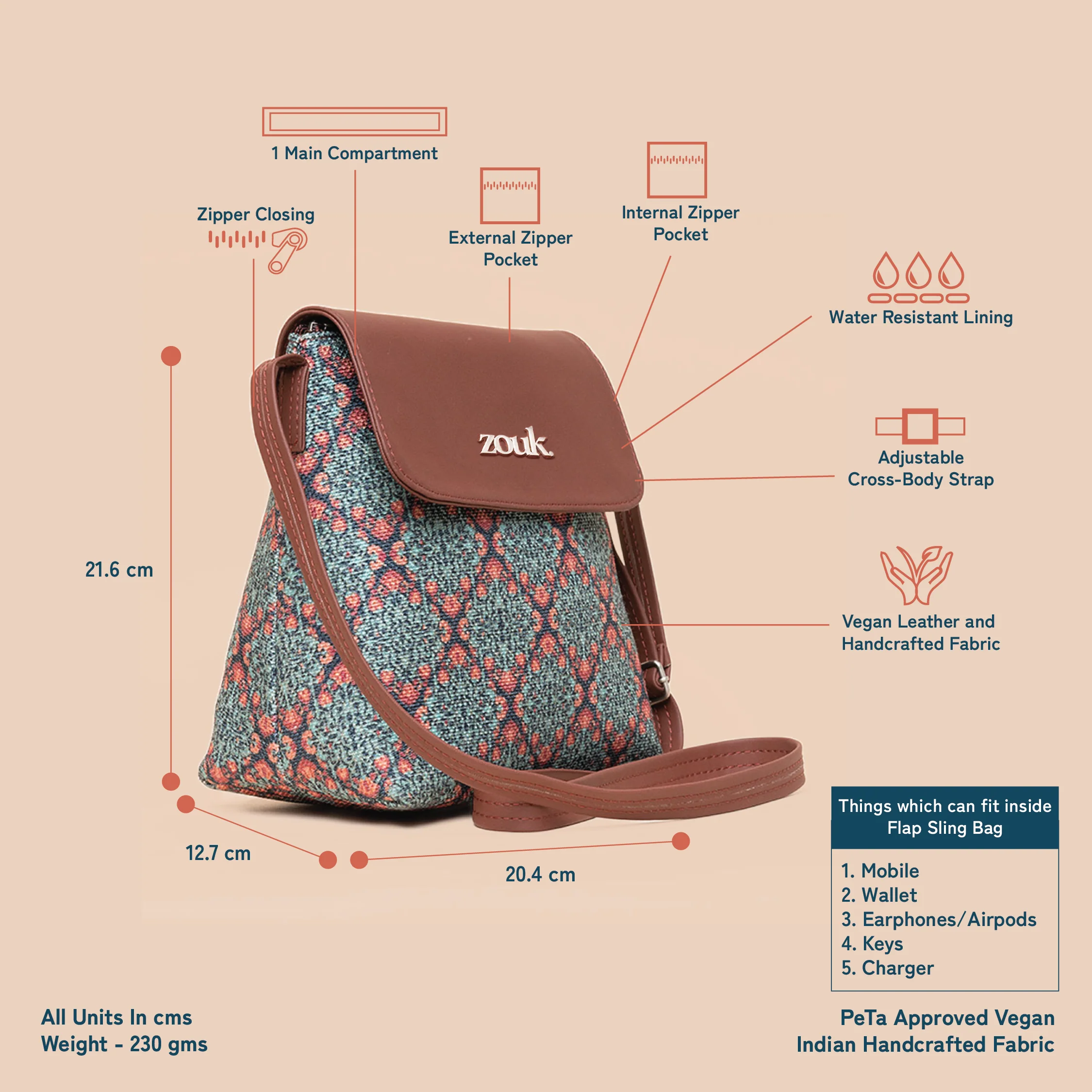 Kolkata Nouveau Flap Sling Bag - Image 3