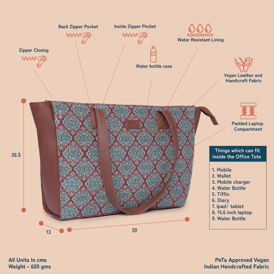 Kolkata Nouveau Office Tote Bag - Image 2