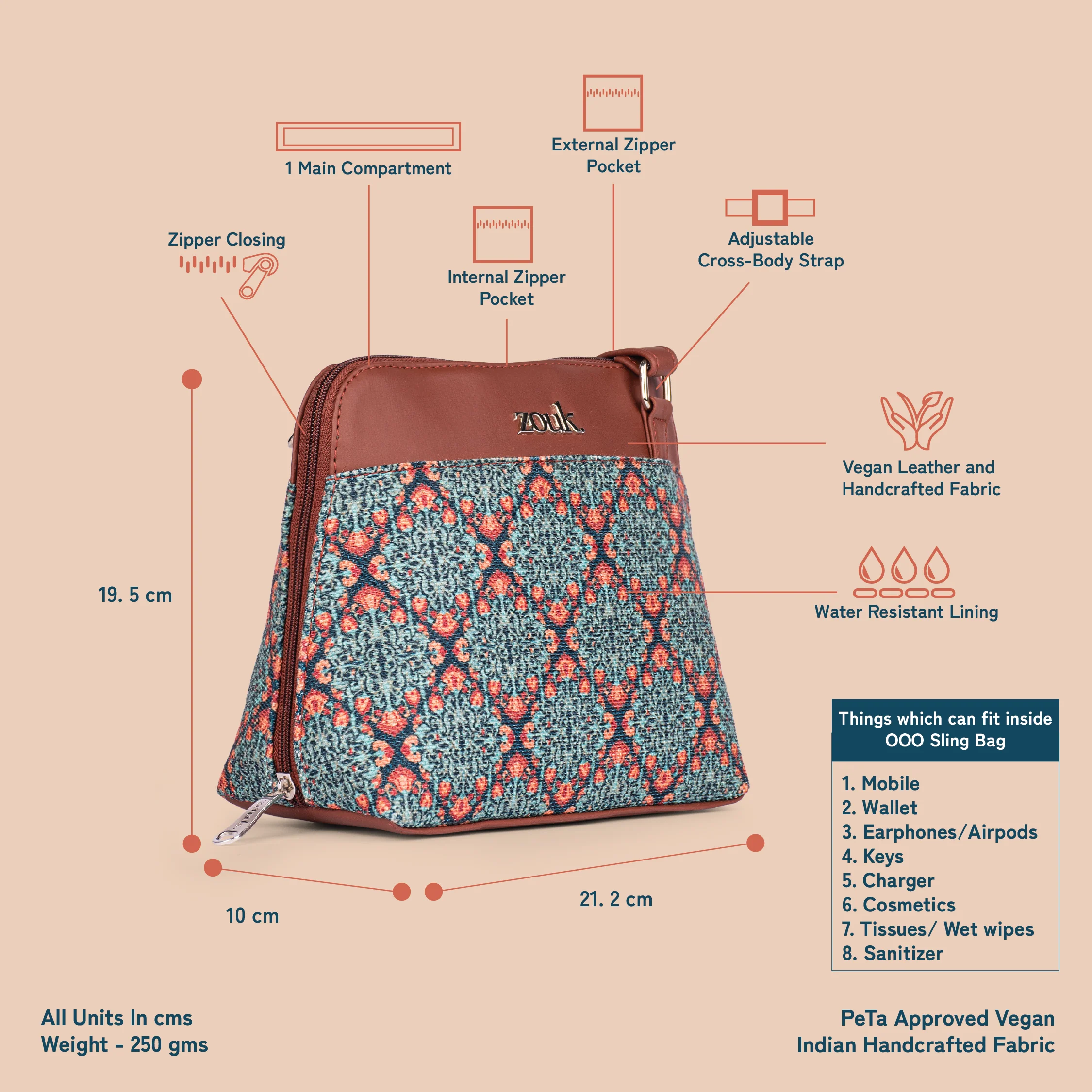 Kolkata Nouveau OOO Sling Bag - Image 5
