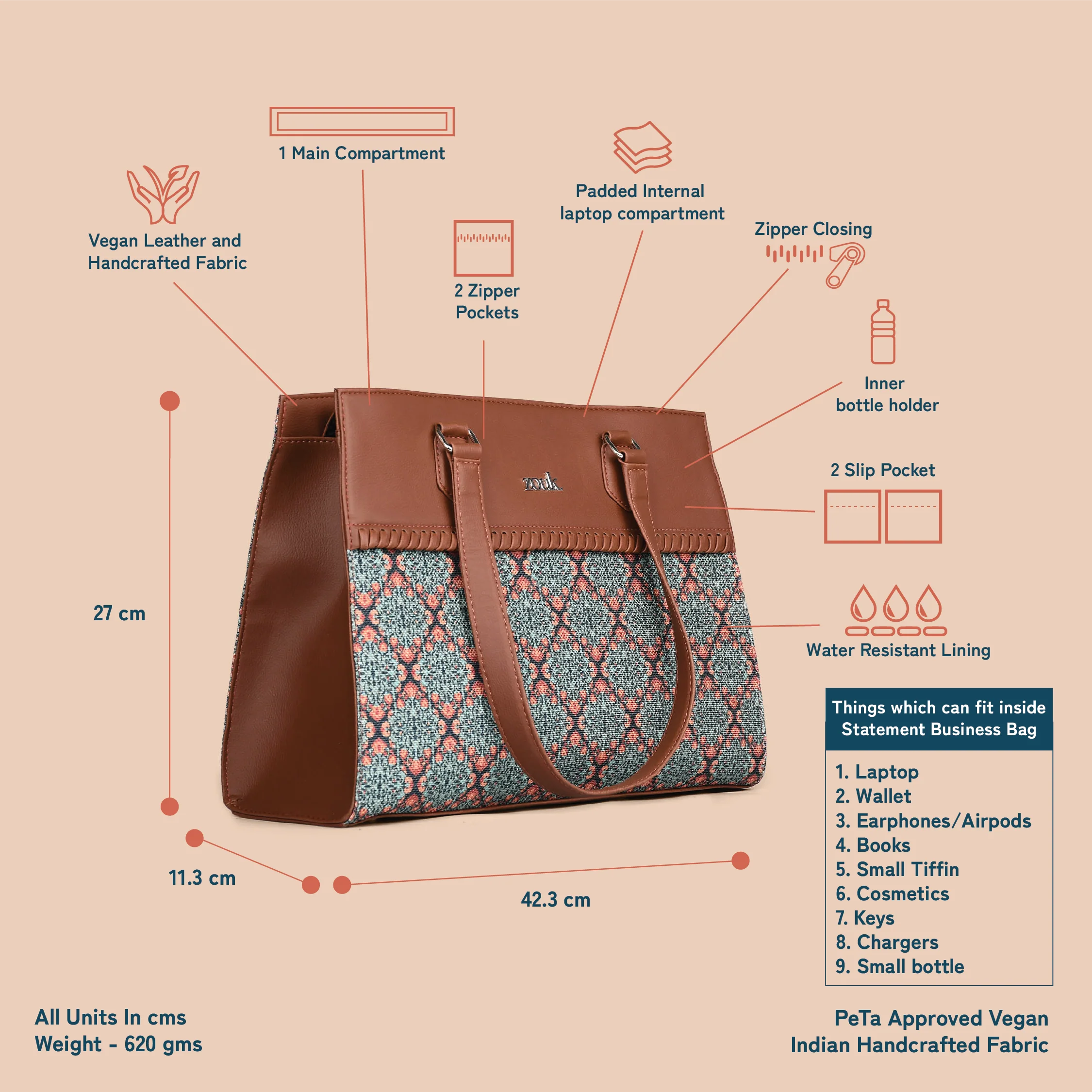 Kolkata Nouveau Statement Business Bag - Image 5