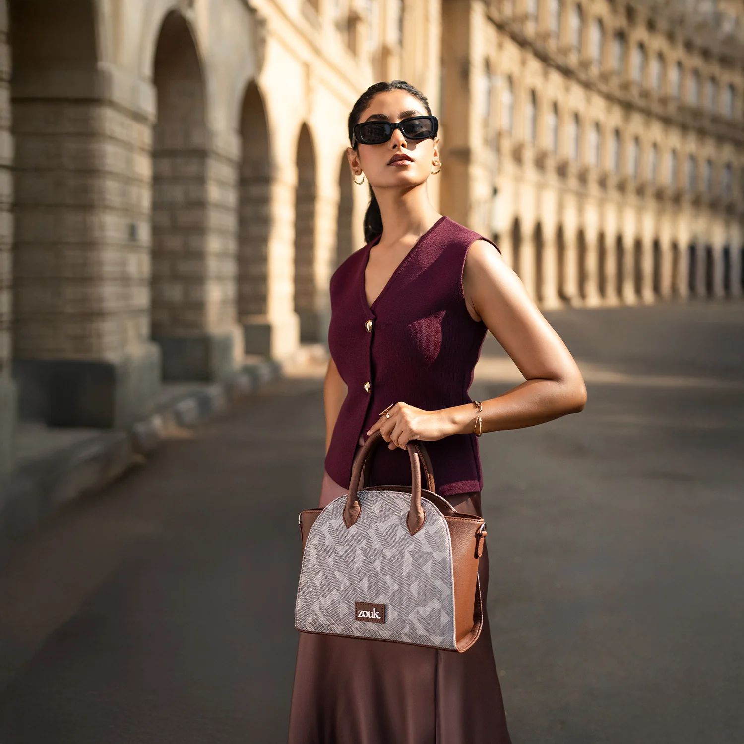 Konkona City Satchel Bag - Aravalli Abstract - Image 2