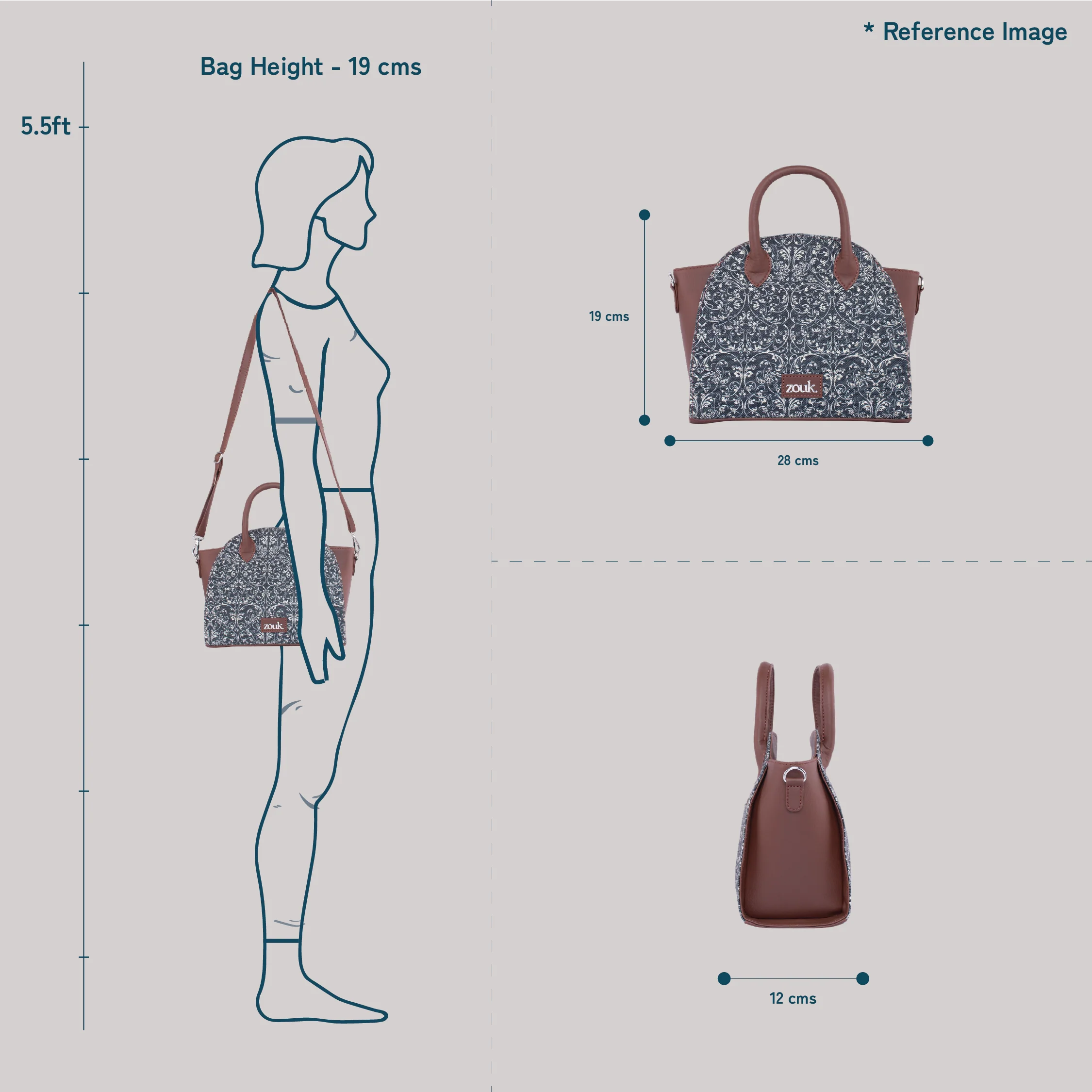 Konkona City Satchel Bag - Bombay Houndstooth - Image 9