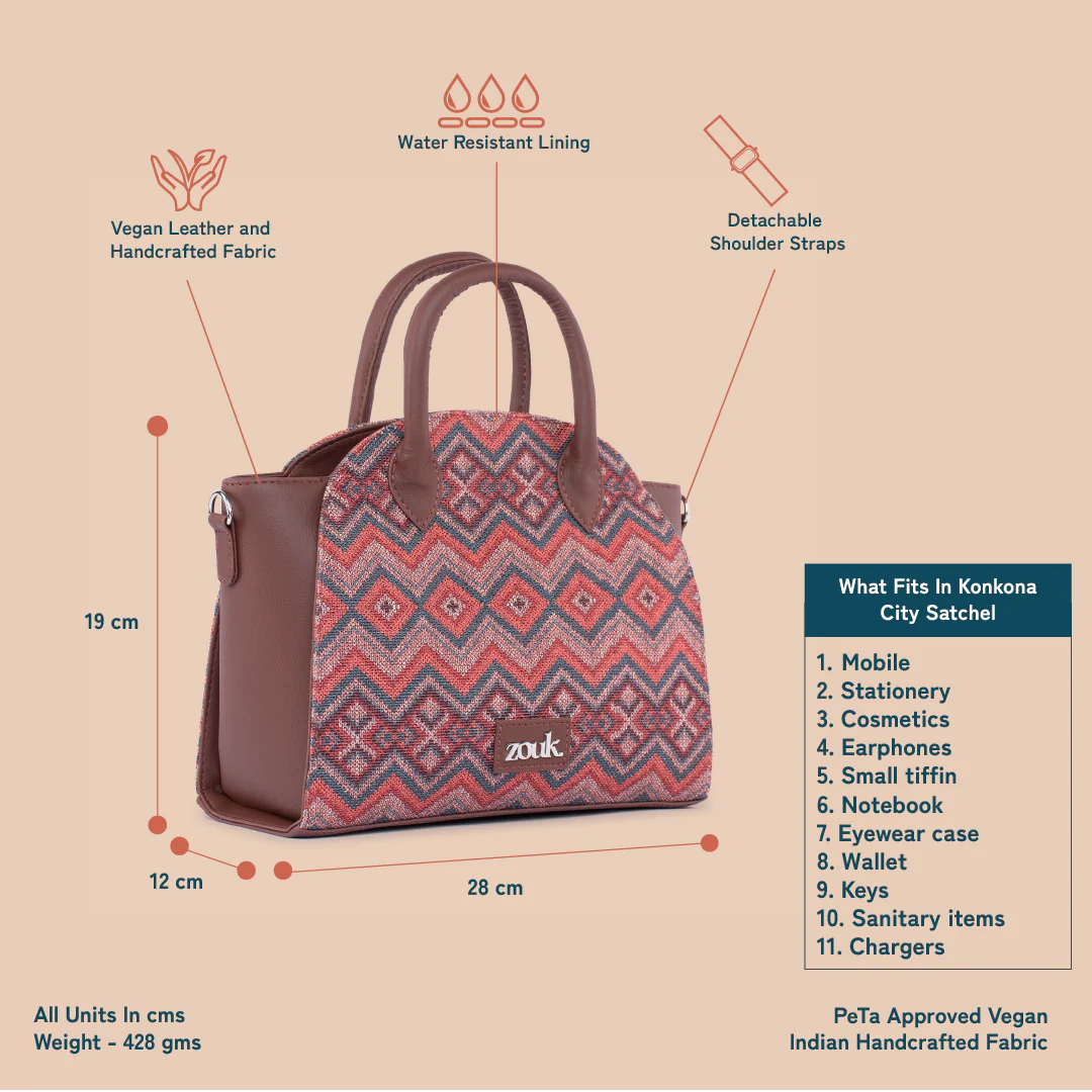 Konkona City Satchel Bag - Gwalior Weaves - Image 3