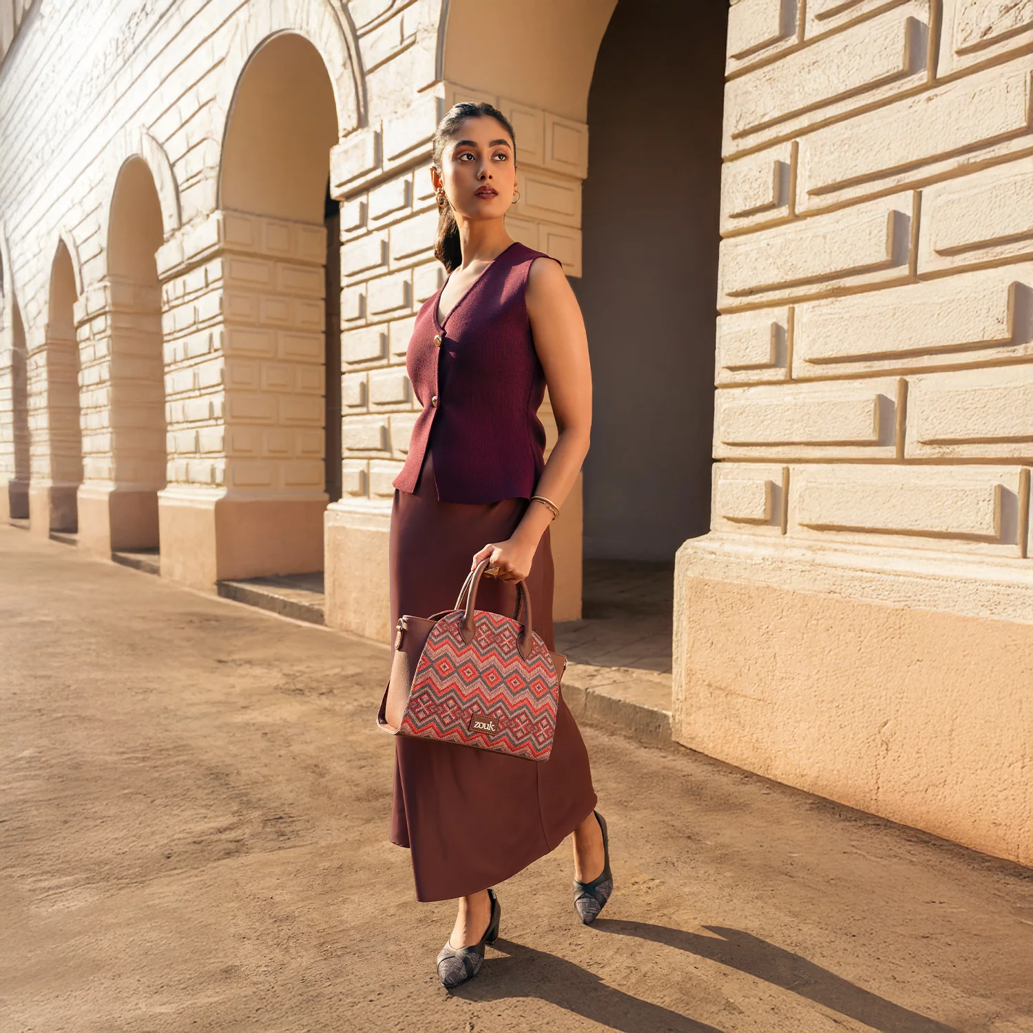 Konkona City Satchel Bag - Gwalior Weaves - Image 9