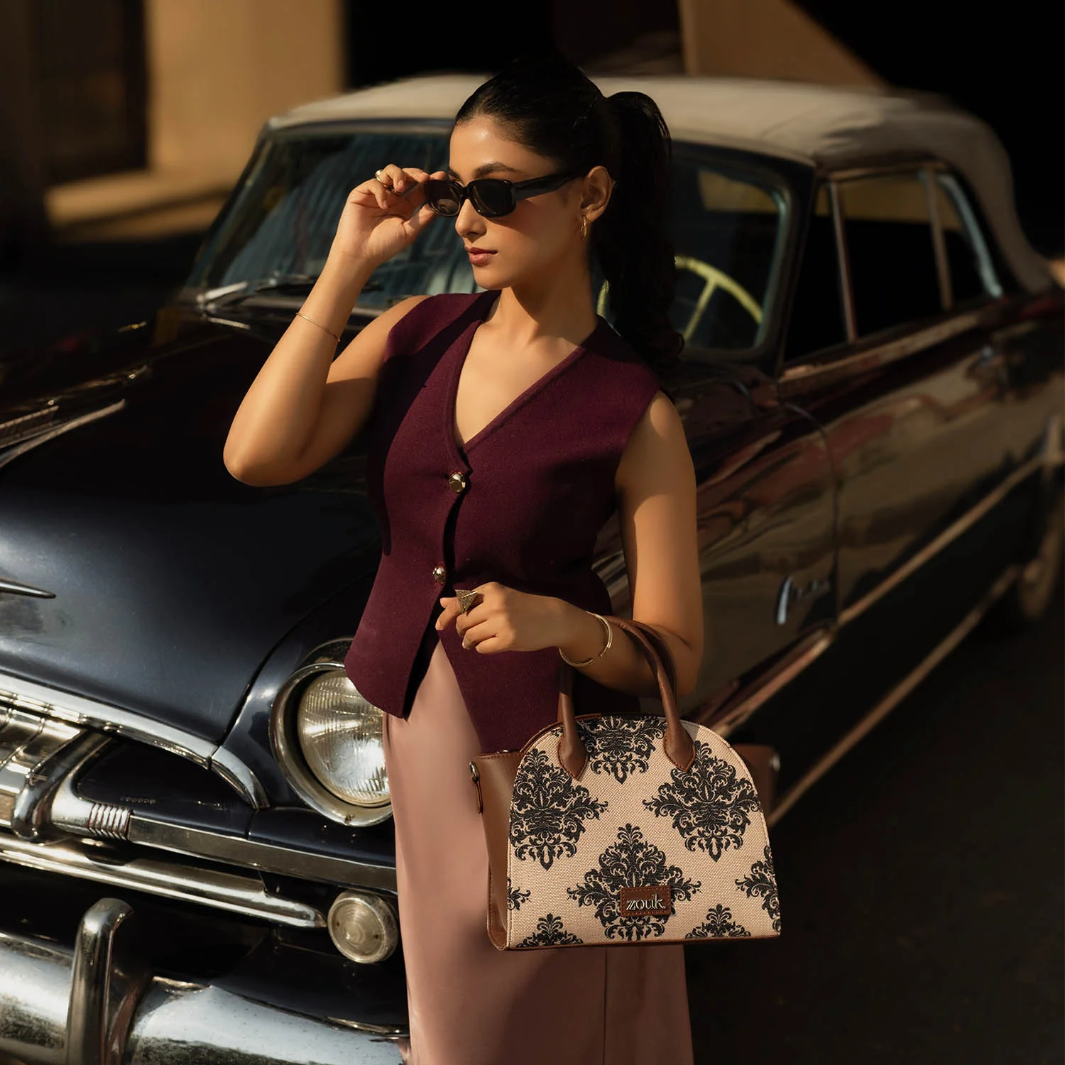 Konkona City Satchel Bag - Mughal Motif - Image 11