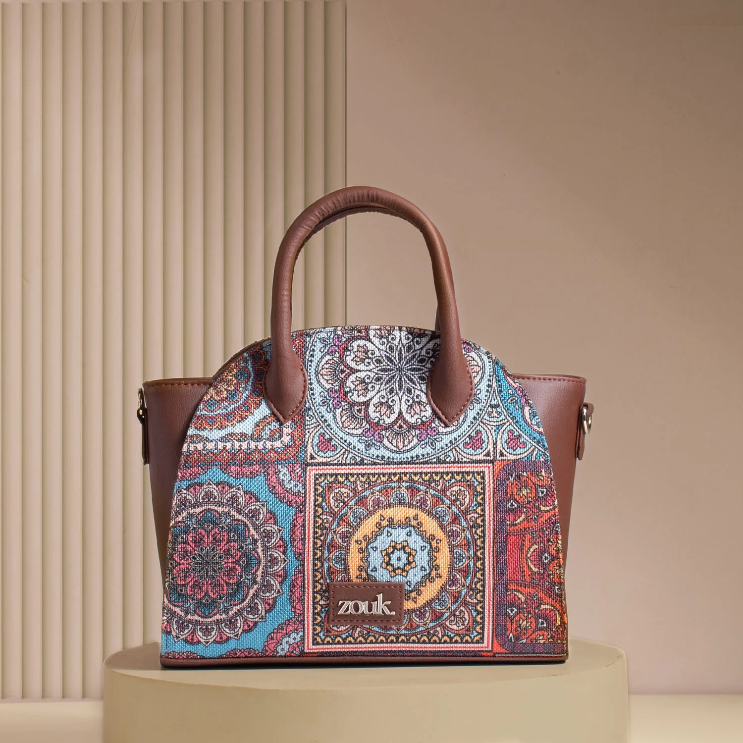 Konkona City Satchel Bag - Multicolor Mandala Print - Image 2
