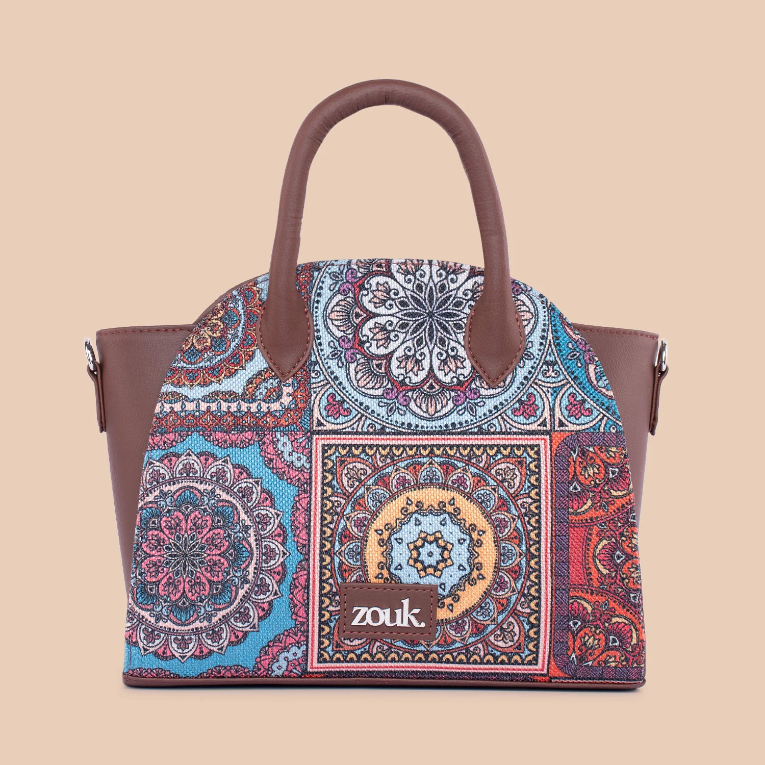 Konkona City Satchel Bag - Multicolor Mandala Print - Image 4