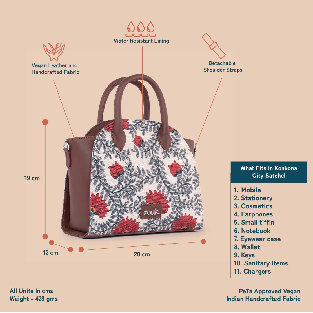 Konkona City Satchel Bag - Nawabi Couture - Image 5