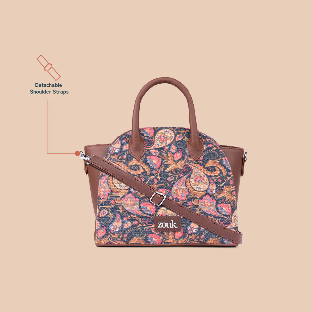 Konkona City Satchel Bag - Paisley Print - Image 3