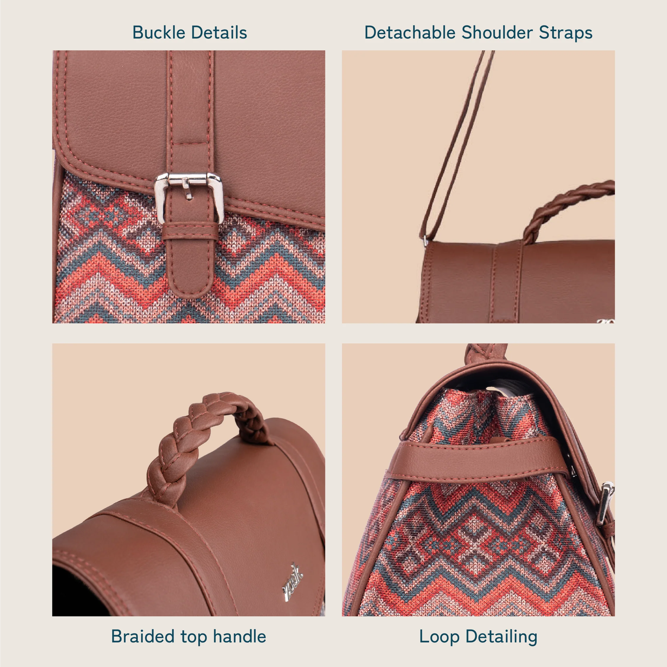 Konkona Heritage Satchel Bag - Gwalior Weaves - Image 4