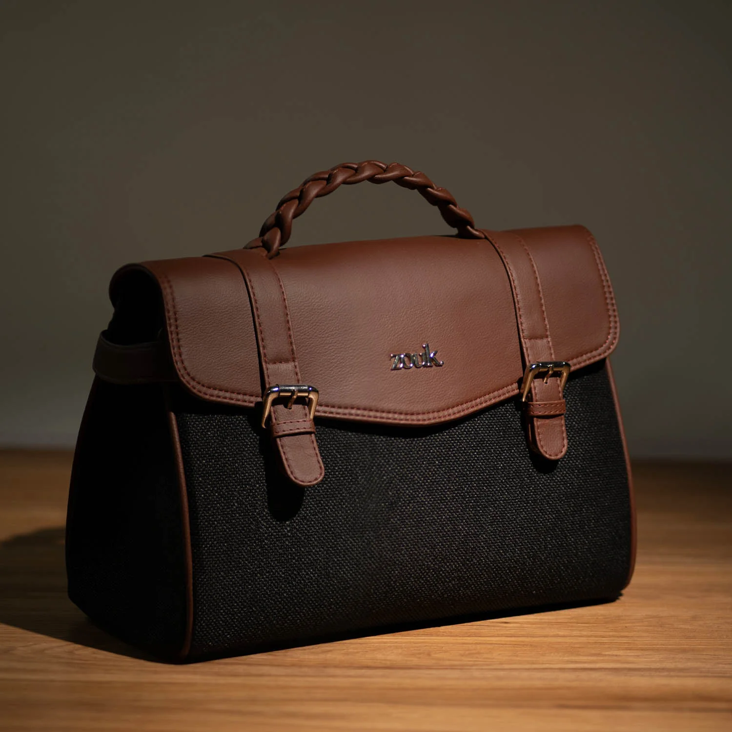 Konkona Heritage Satchel Bag - Jet Black - Image 2