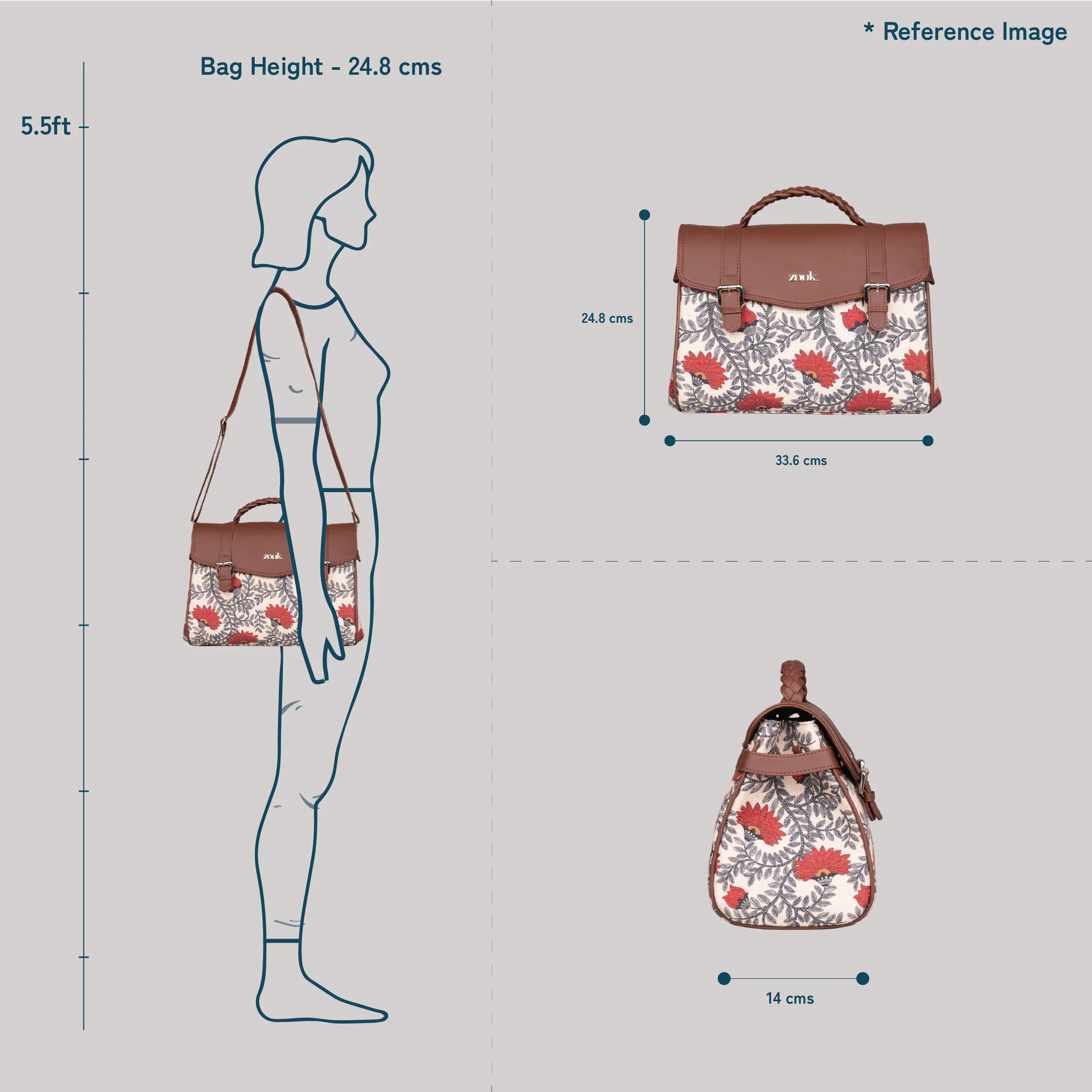 Konkona Heritage Satchel Bag - Jet Black - Image 8