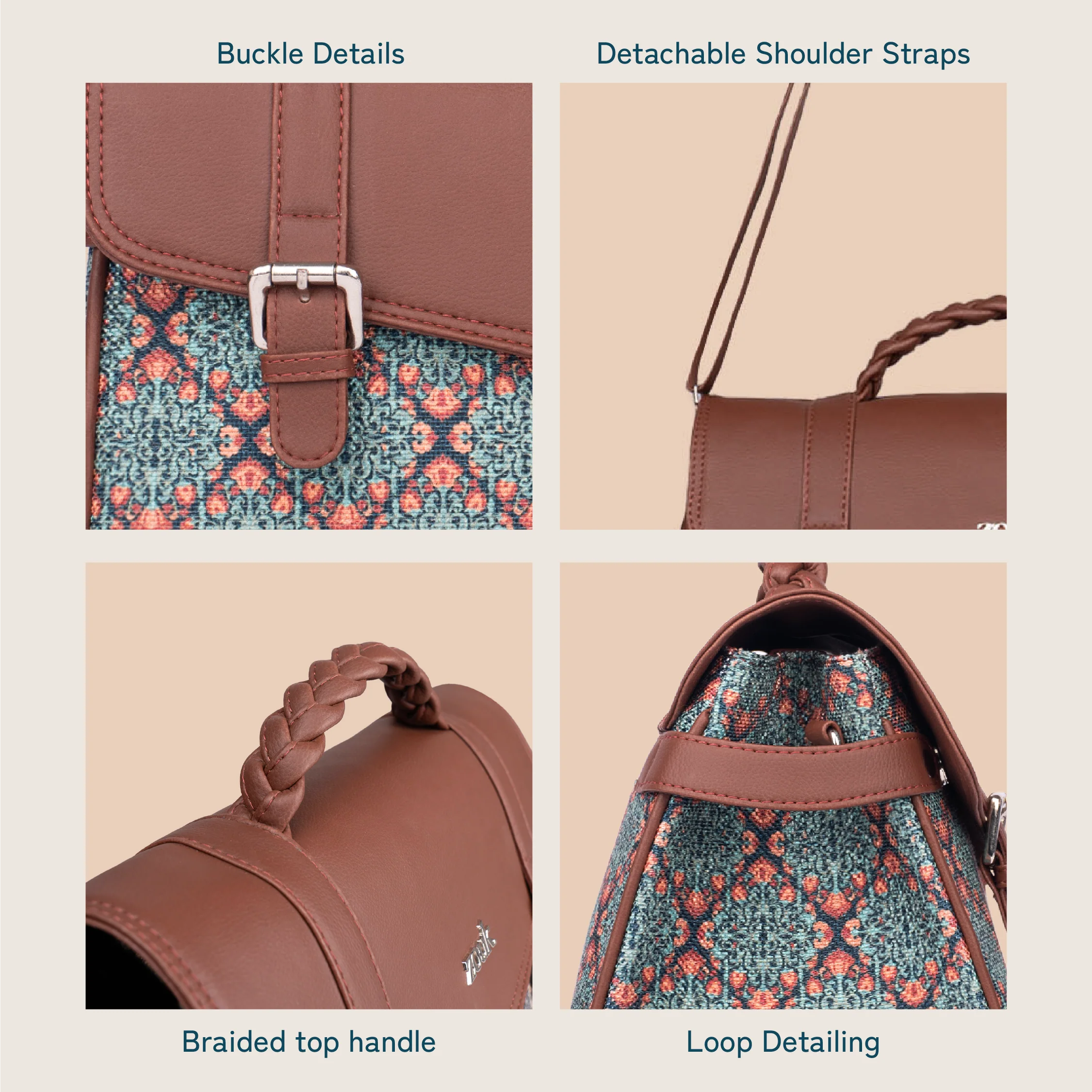 Konkona Heritage Satchel Bag - Kolkata Nouveau - Image 6