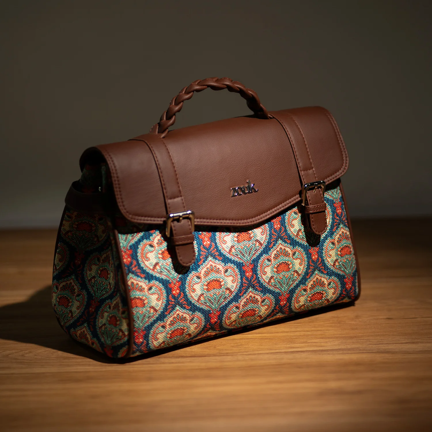 Konkona Heritage Satchel Bag - Kovil Blue - Image 2