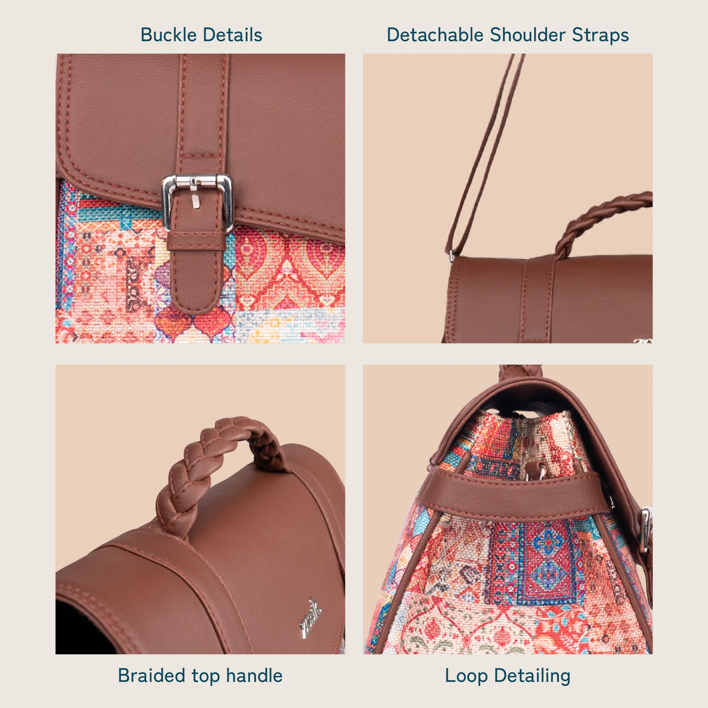 Konkona Heritage Satchel Bag - Kutch Gamthi - Image 6