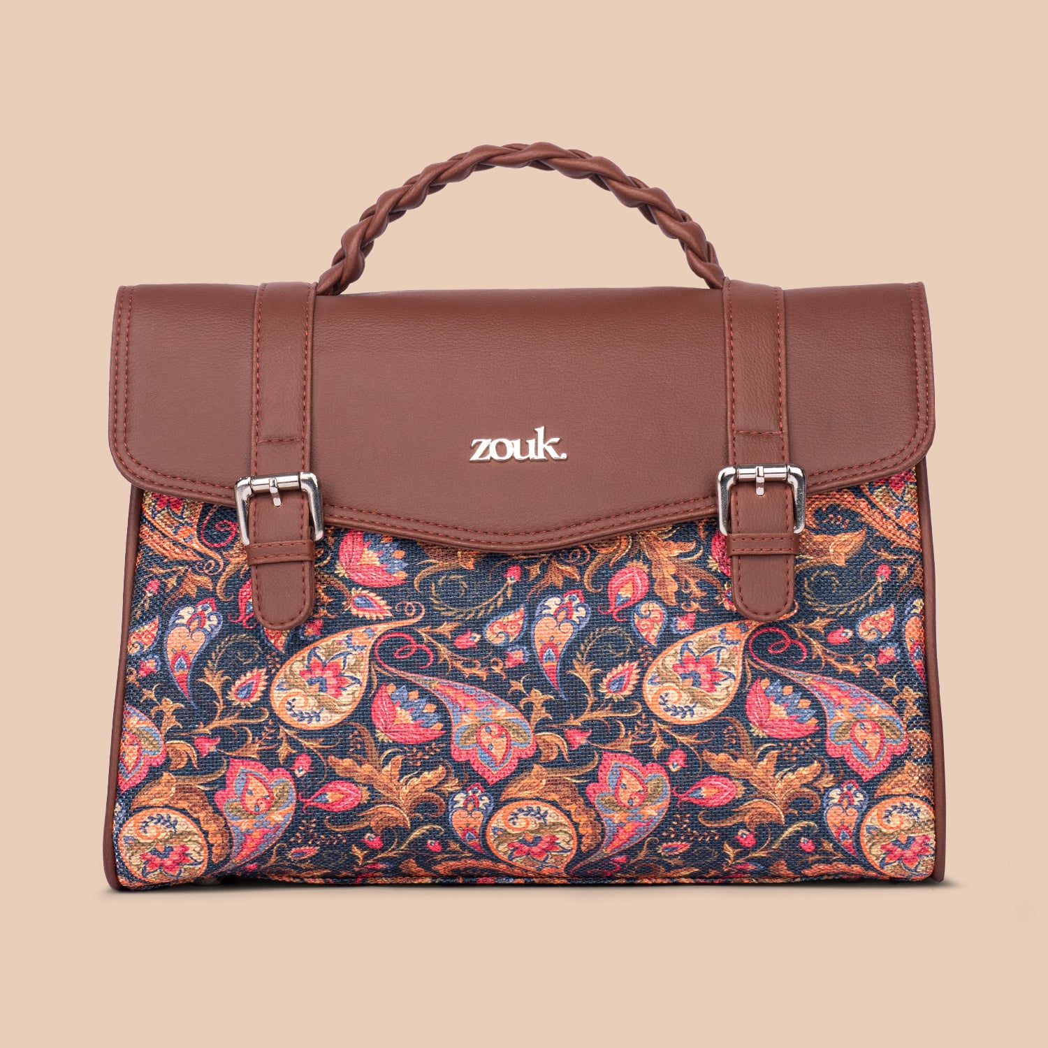 Konkona Heritage Satchel Bag - Paisley Print - Image 3