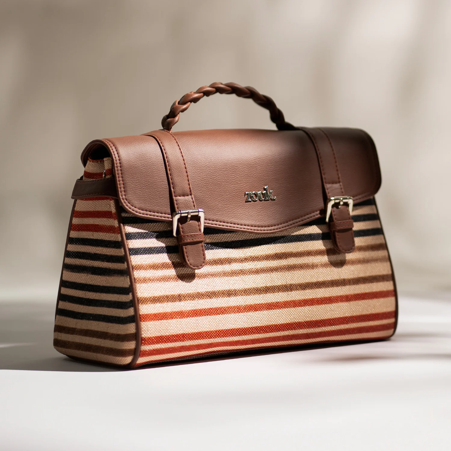 Konkona Heritage Satchel Bag - Qutub Stripes - Image 2