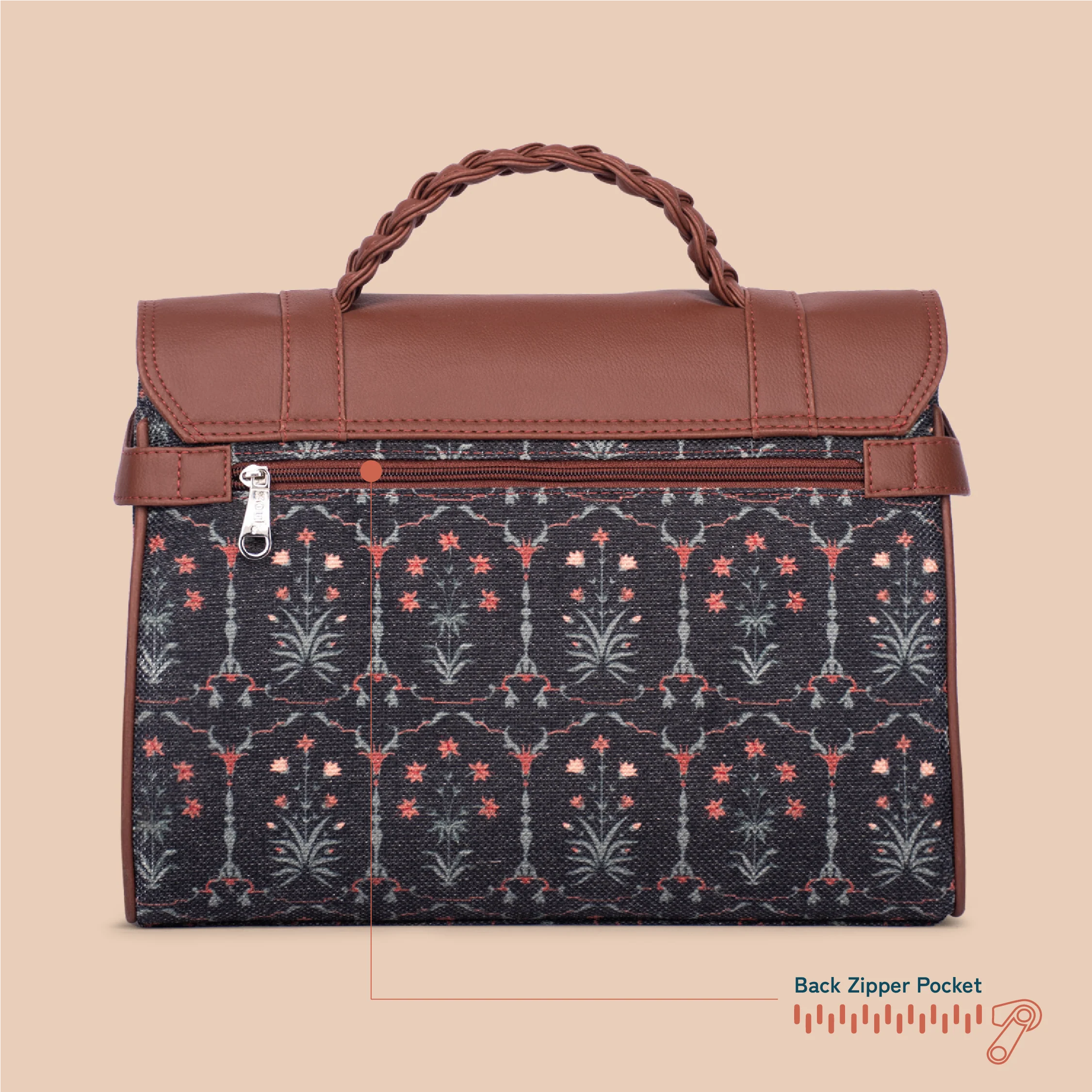 Konkona Heritage Satchel Bag - Taj Guldasta - Image 5