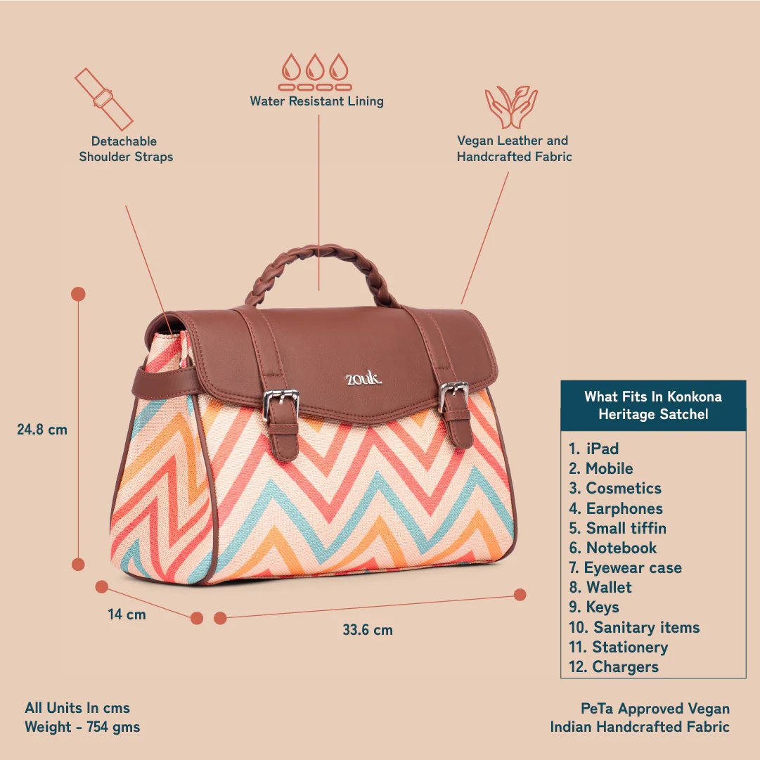 Konkona Heritage Satchel Bag - WavBeach - Image 4