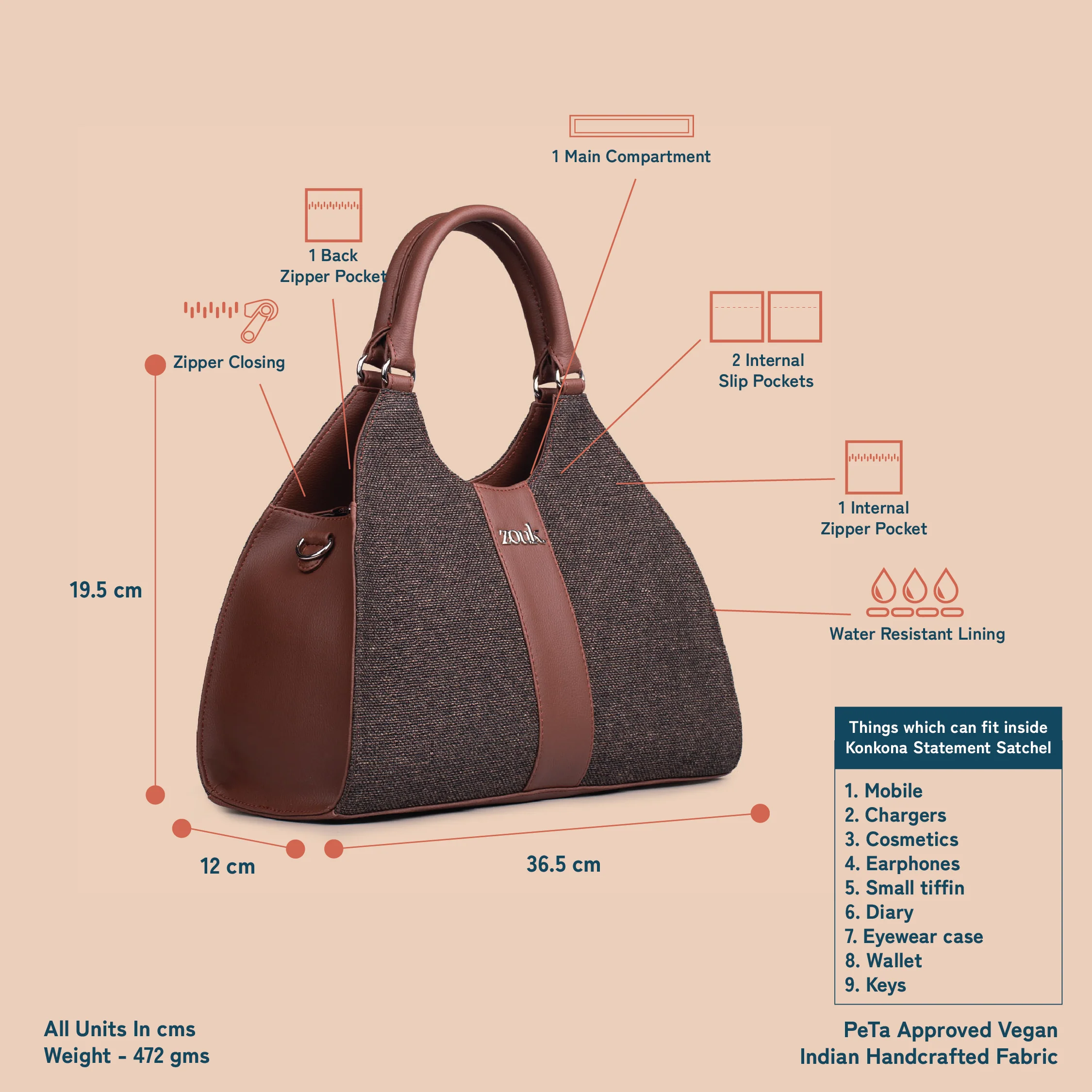 Konkona Statement Satchel Bag - Bristel - Image 5