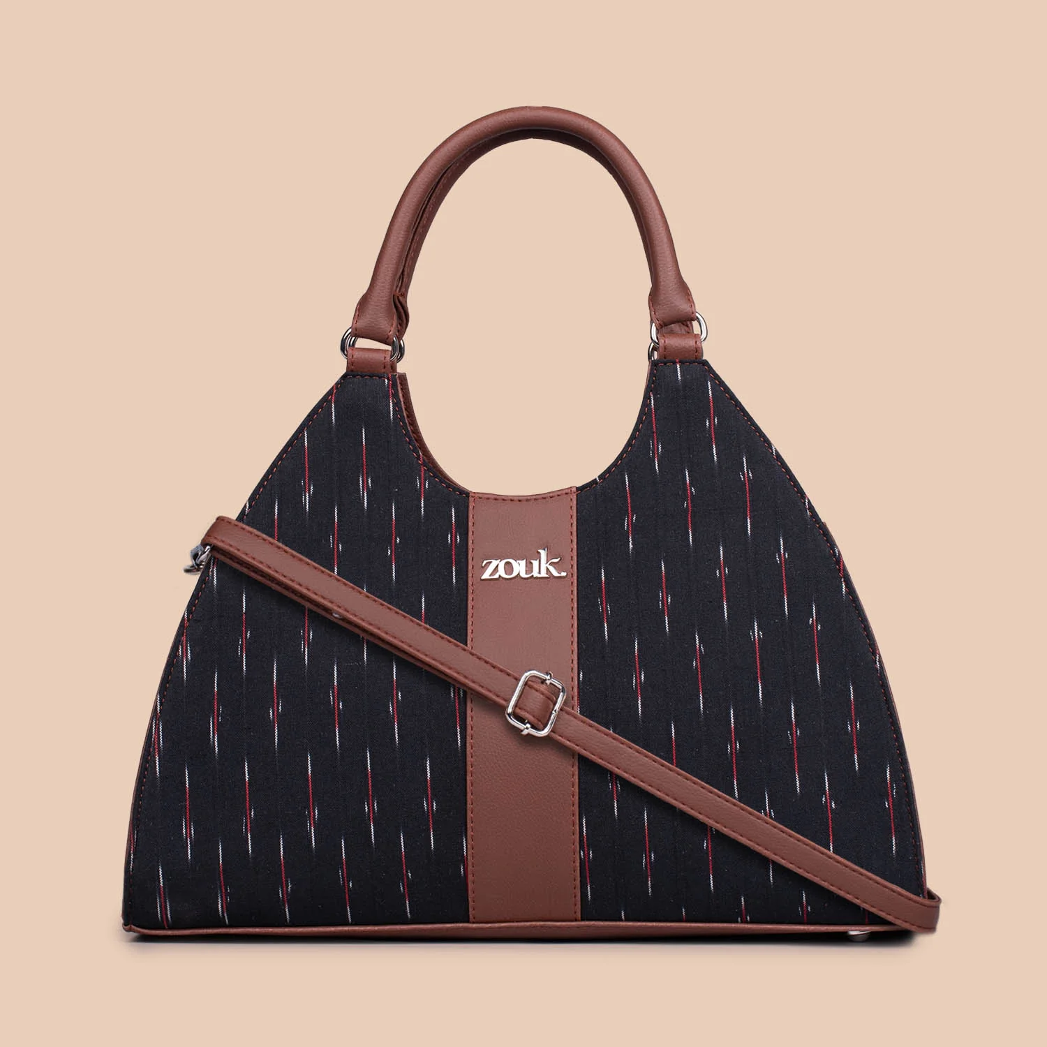Konkona Statement Satchel Bag - Ikat GreRed - Image 3