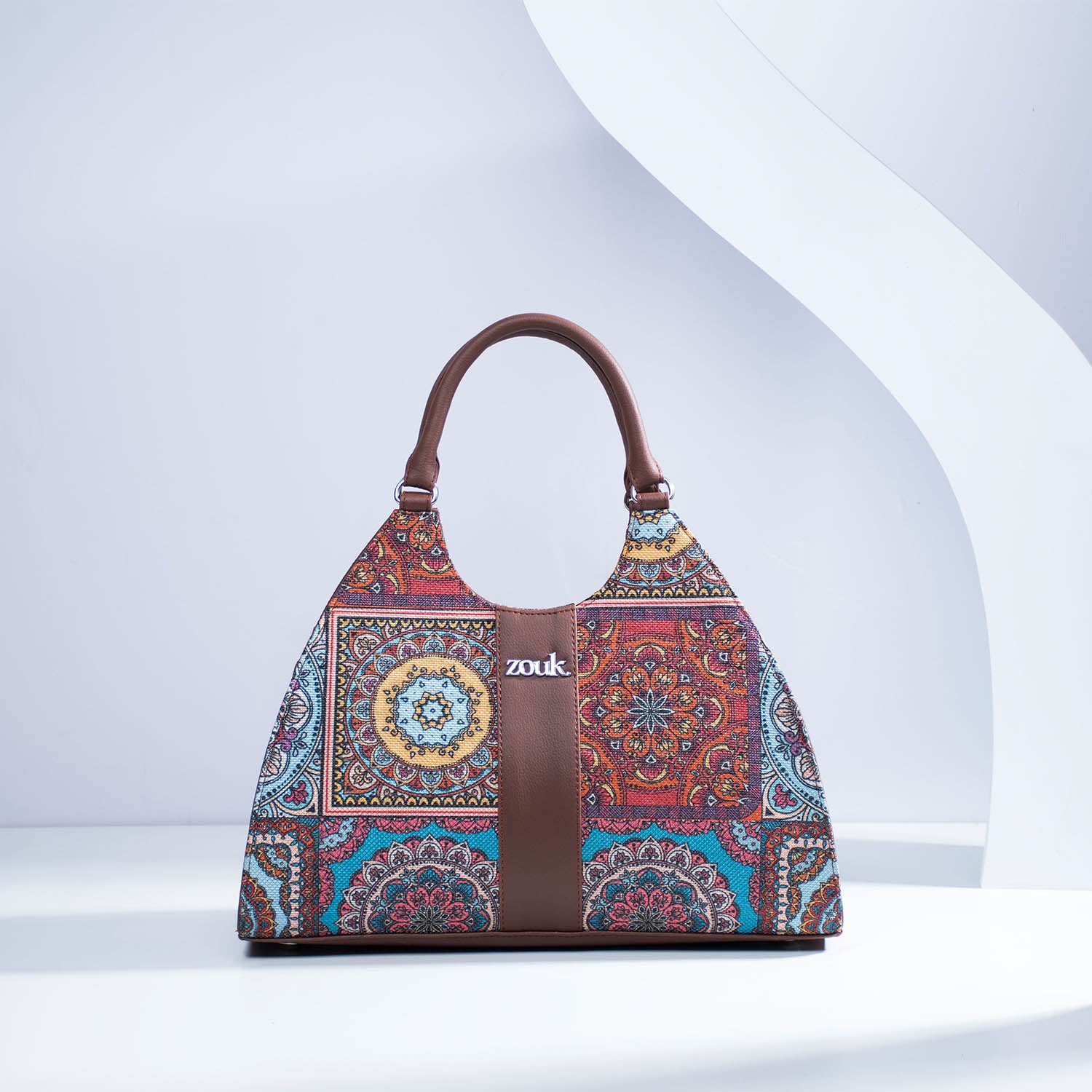 Konkona Statement Satchel Bag - Multicolor Mandala Print - Image 2