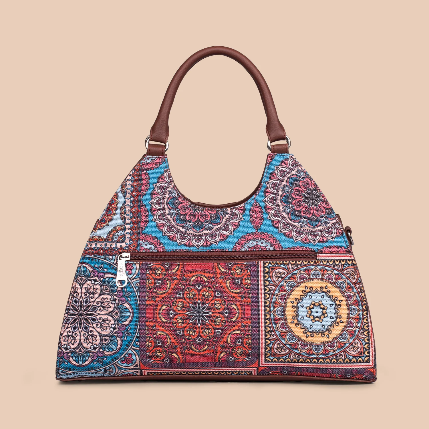 Konkona Statement Satchel Bag - Multicolor Mandala Print - Image 4
