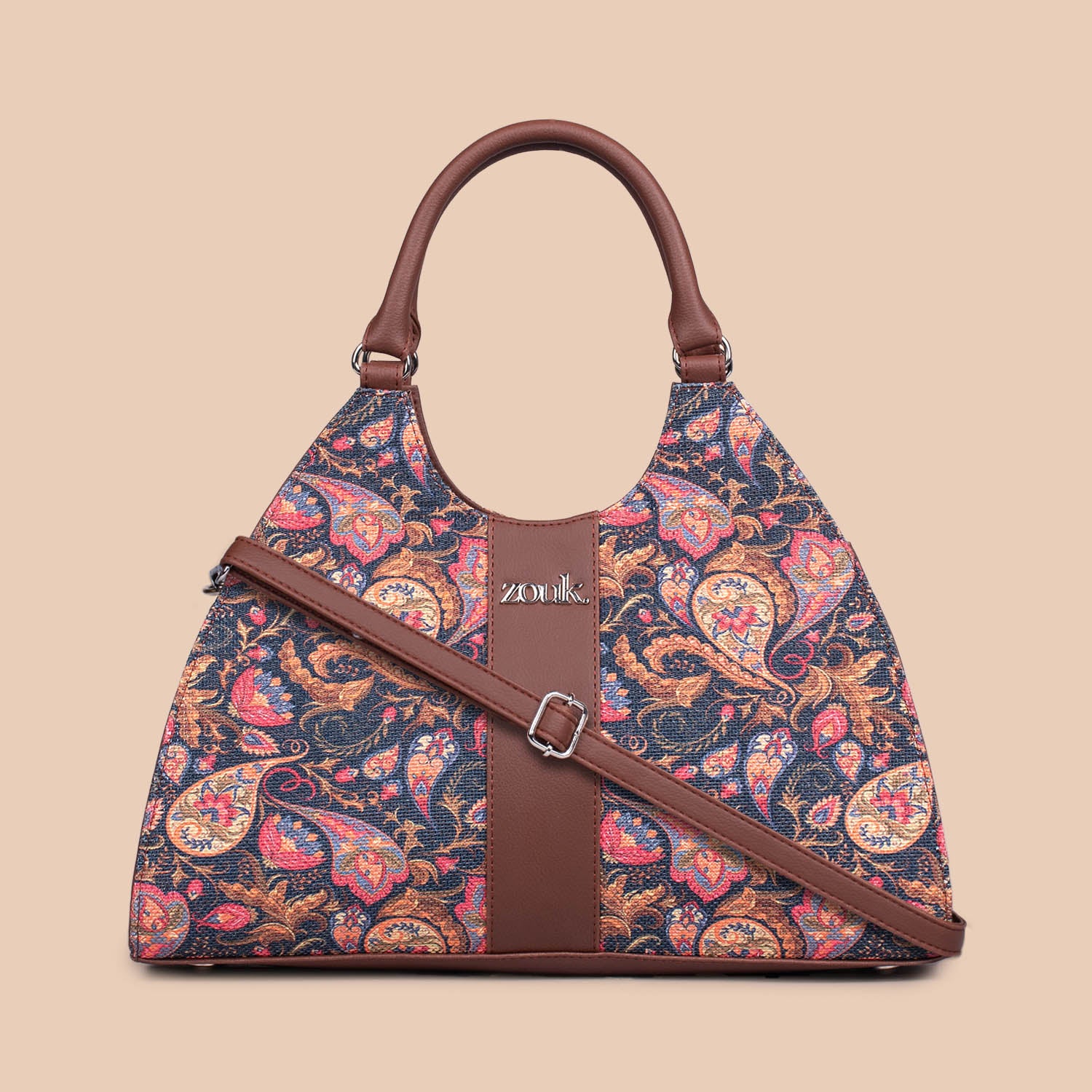 Konkona Statement Satchel Bag - Paisley Print - Image 3