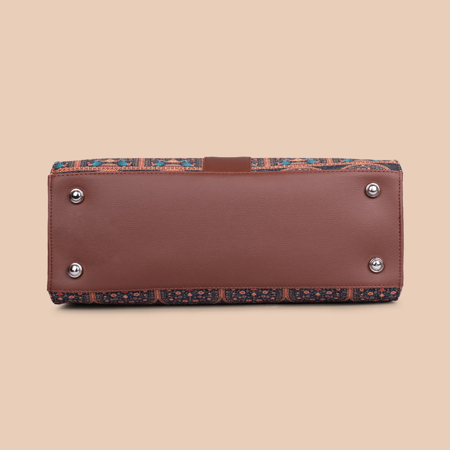 Konkona Statement Satchel Bag - Royal Indian Peacock Motif - Image 9