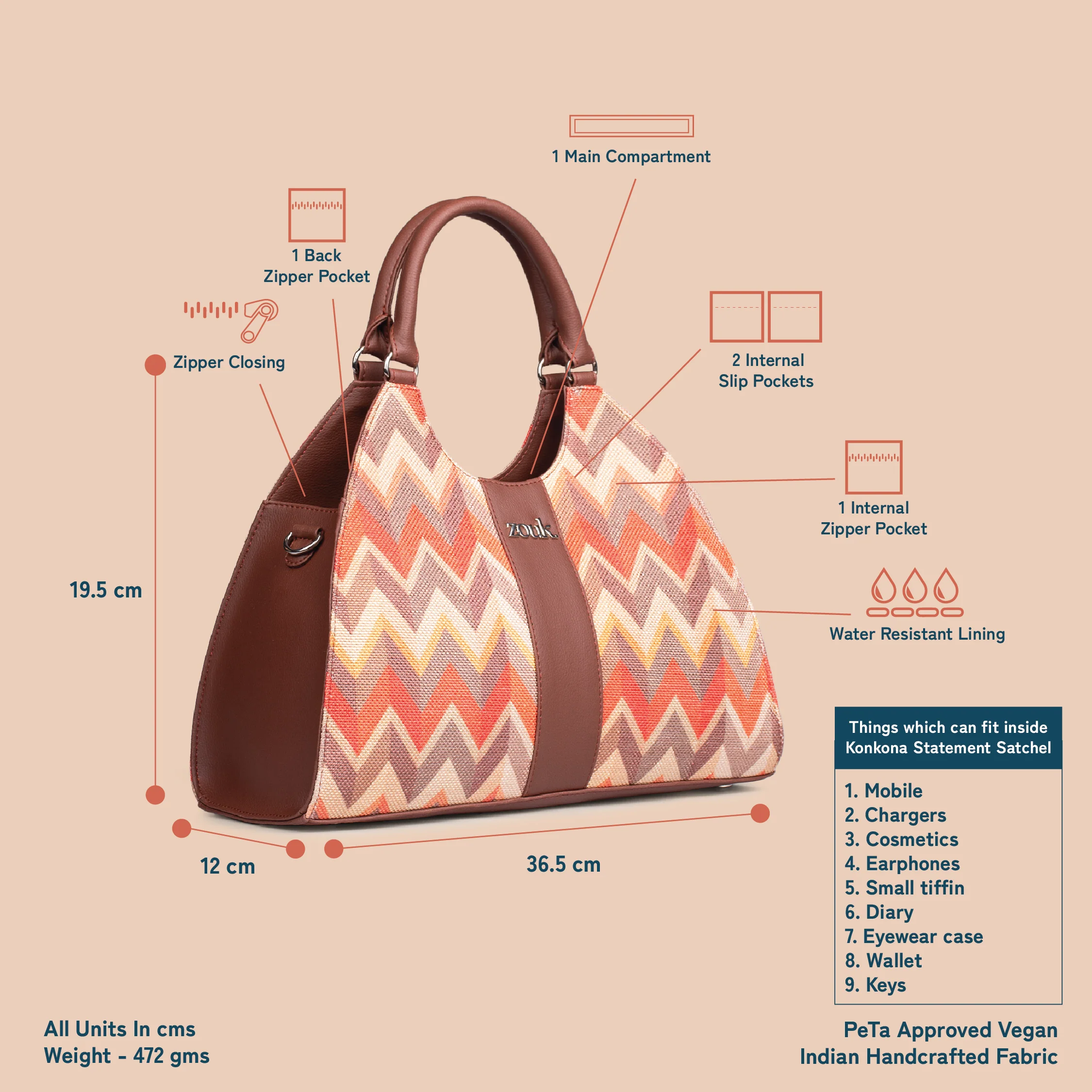 Konkona Statement Satchel Bag - Tidal Wave - Image 5
