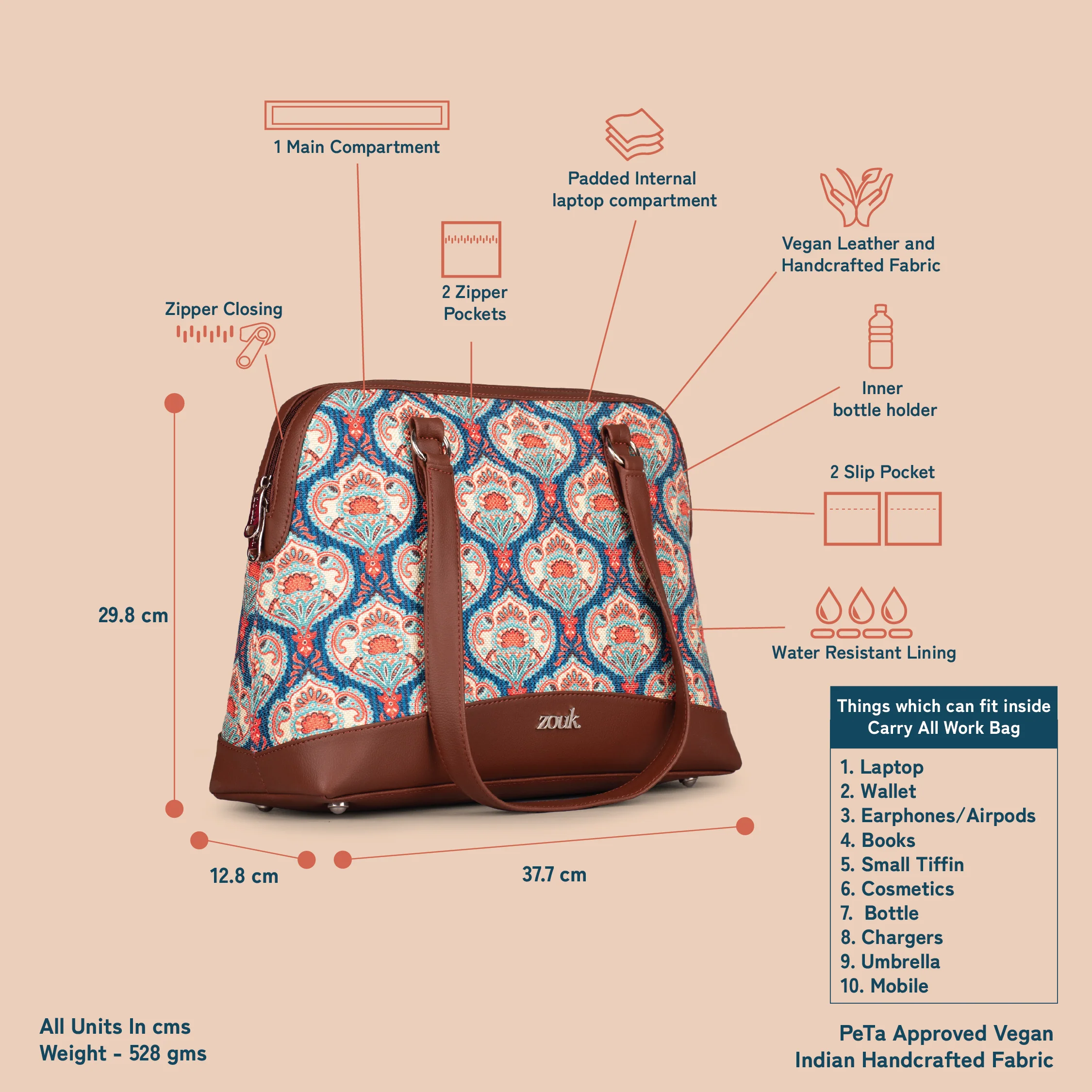Kovil Blue Carry All Work Bag - Image 5