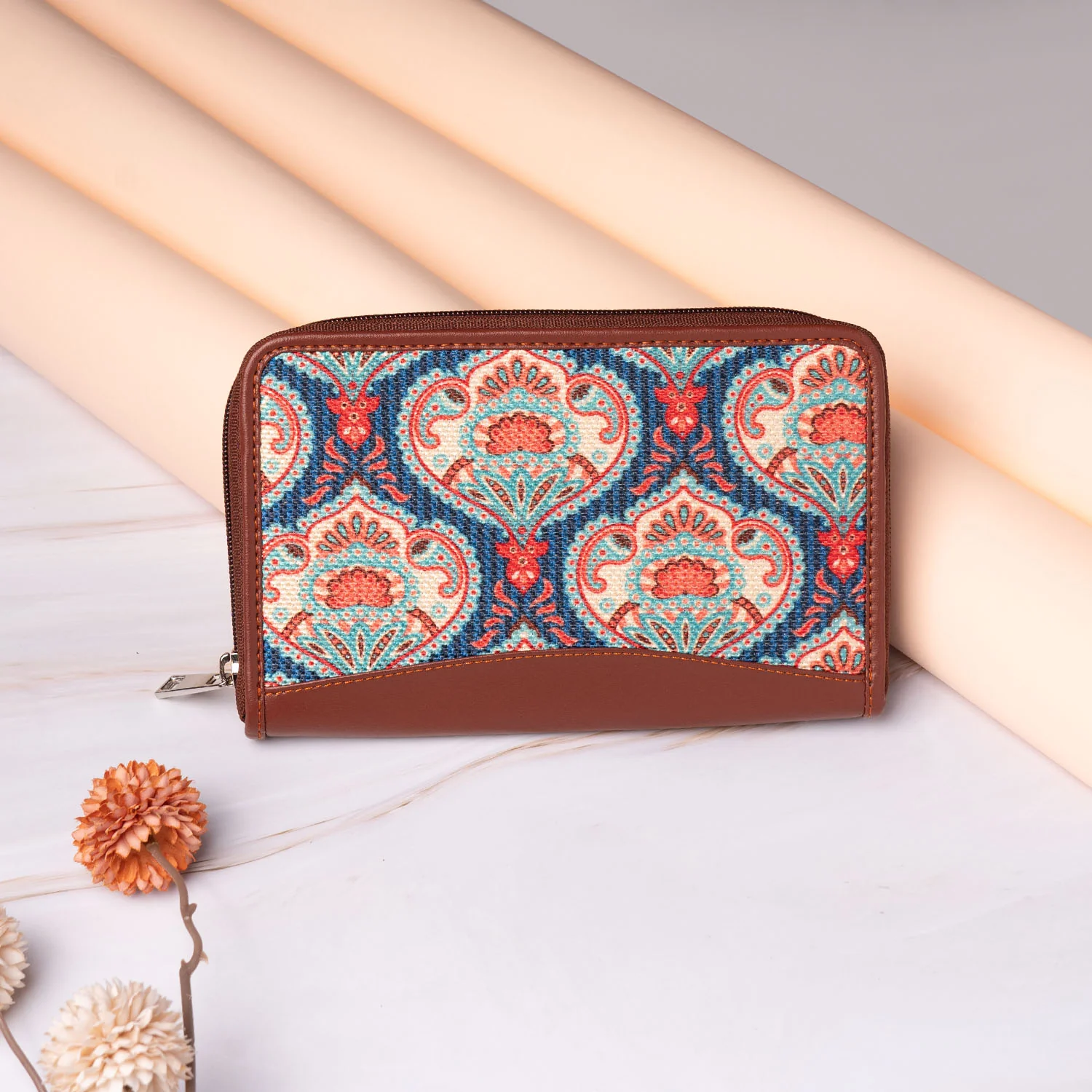 Kovil Blue- Handbag & Chain Wallet Combo - Image 9