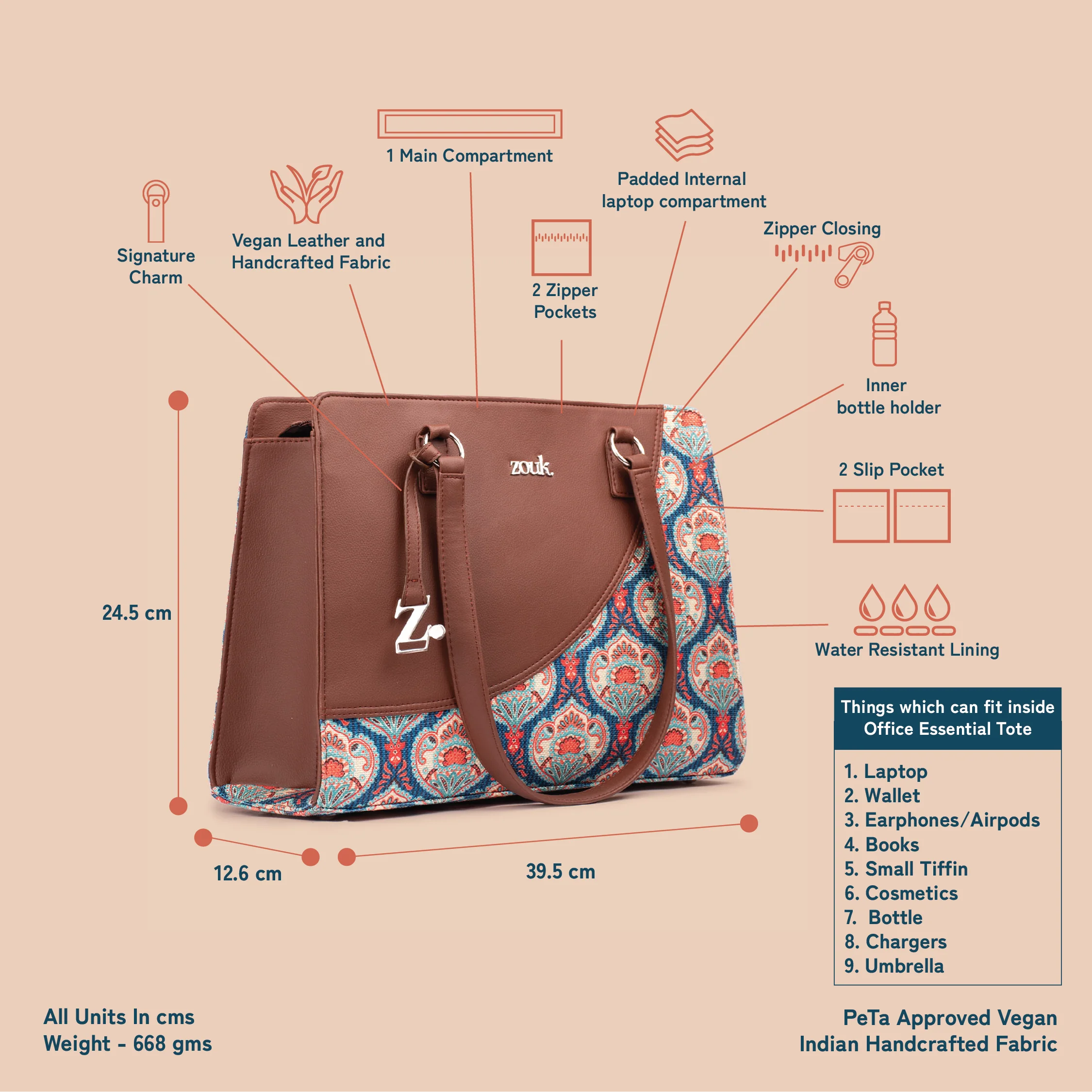 Kovil Blue Office Essential Bag - Image 6