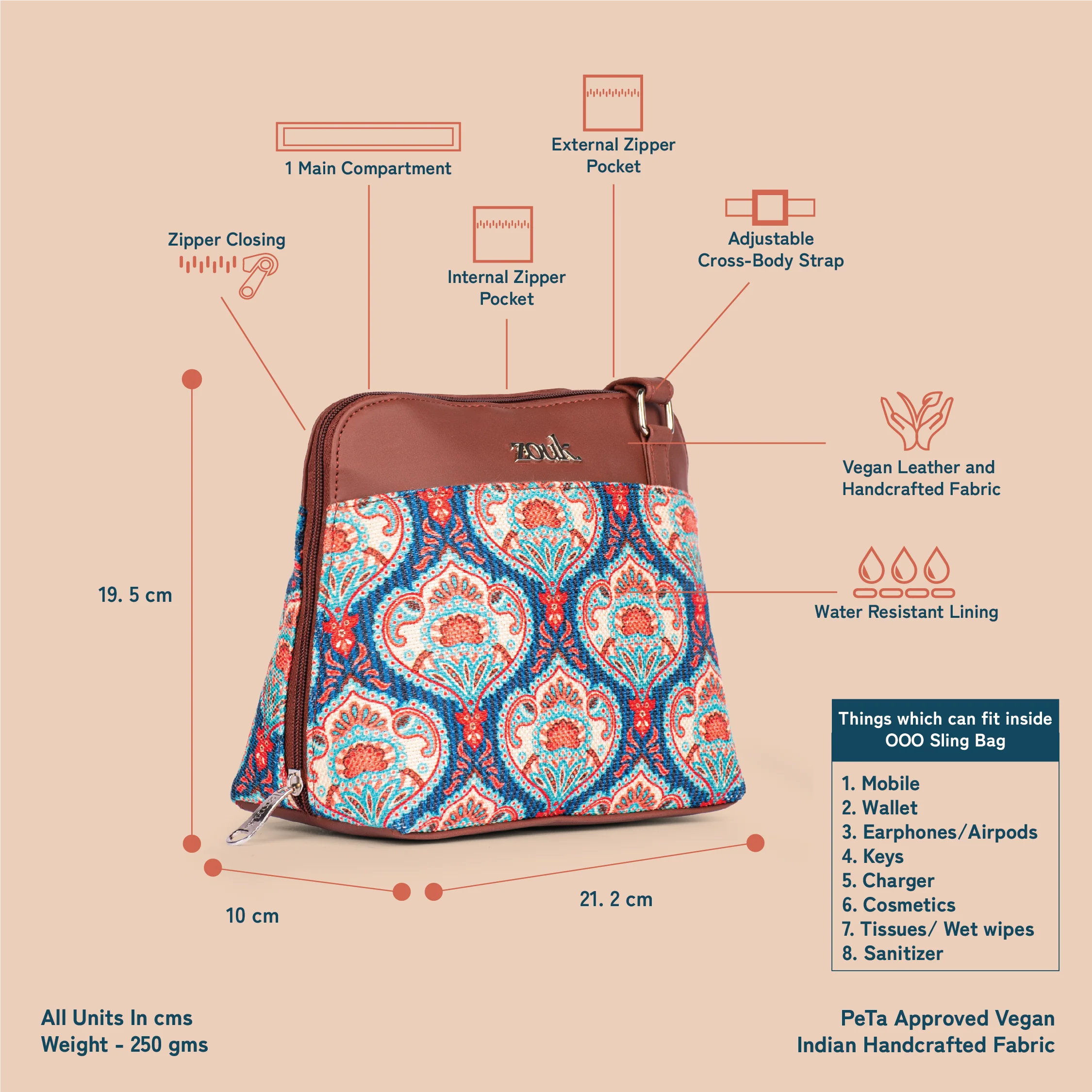 Kovil Blue OOO Sling Bag - Image 5