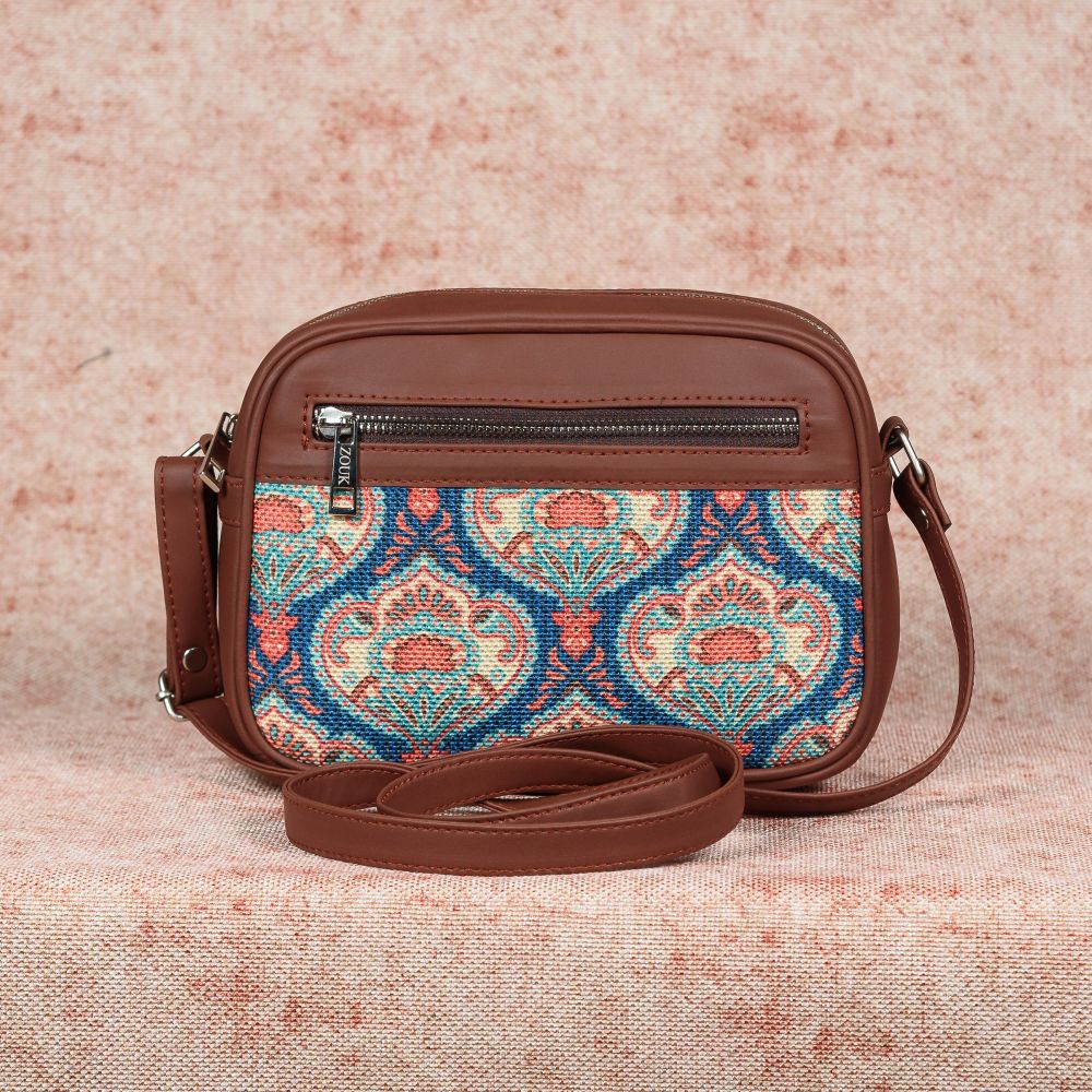 Kovil Blue Sling Bag and Chain Wallet (CFC) Combo - Image 3
